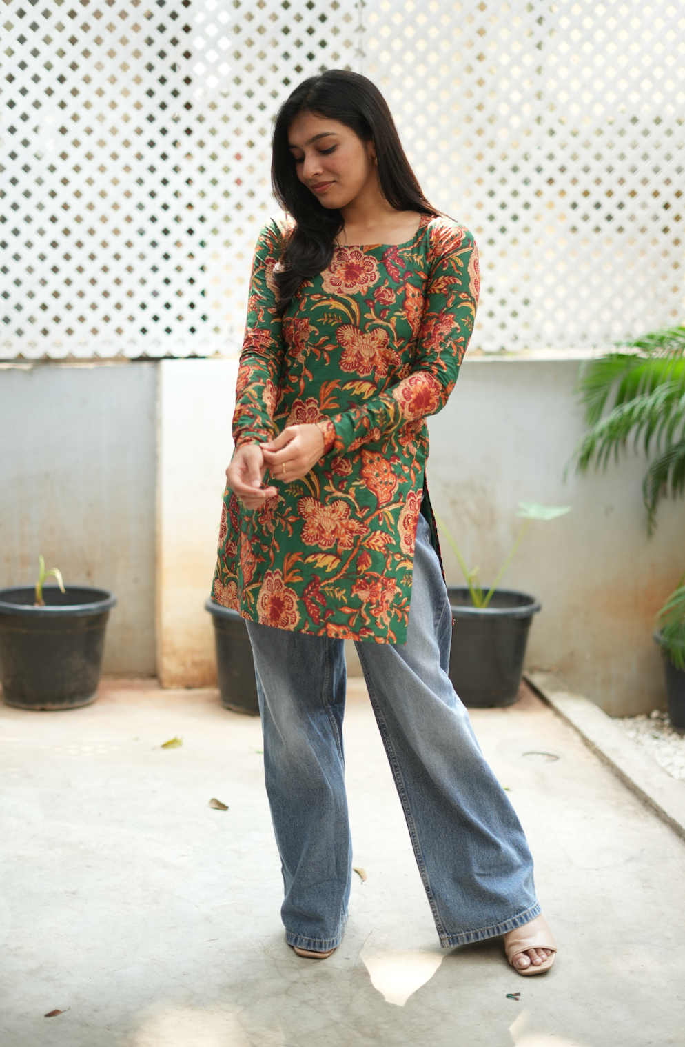 Megha-short Kurti IV(Green)