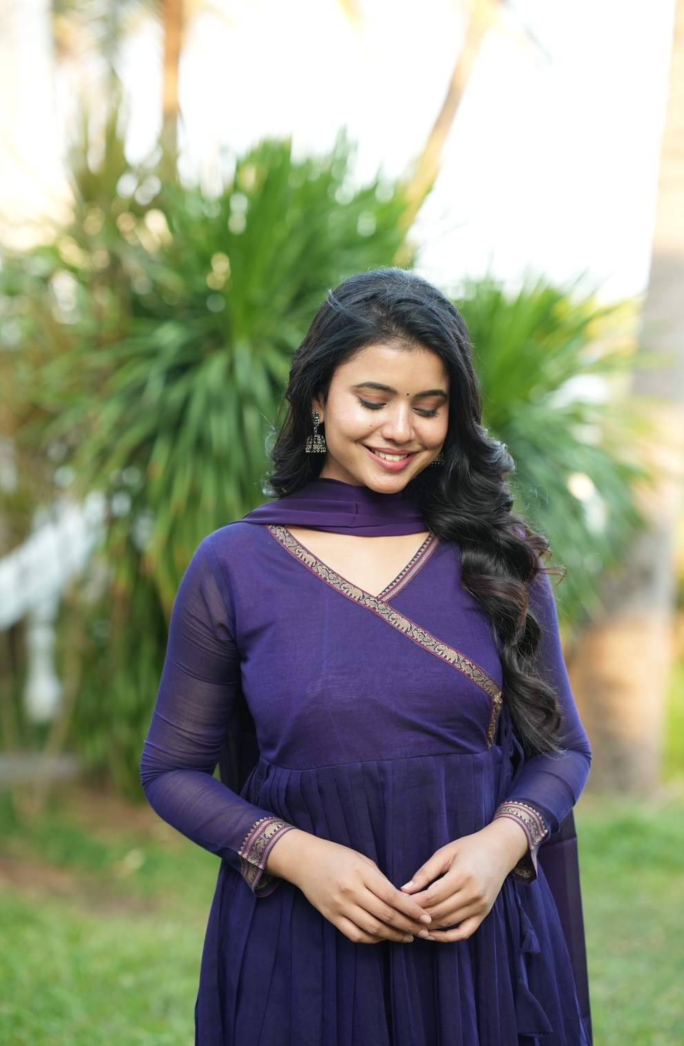 Bindhu – Violet Narayanpet Handloom Anarkali Suit