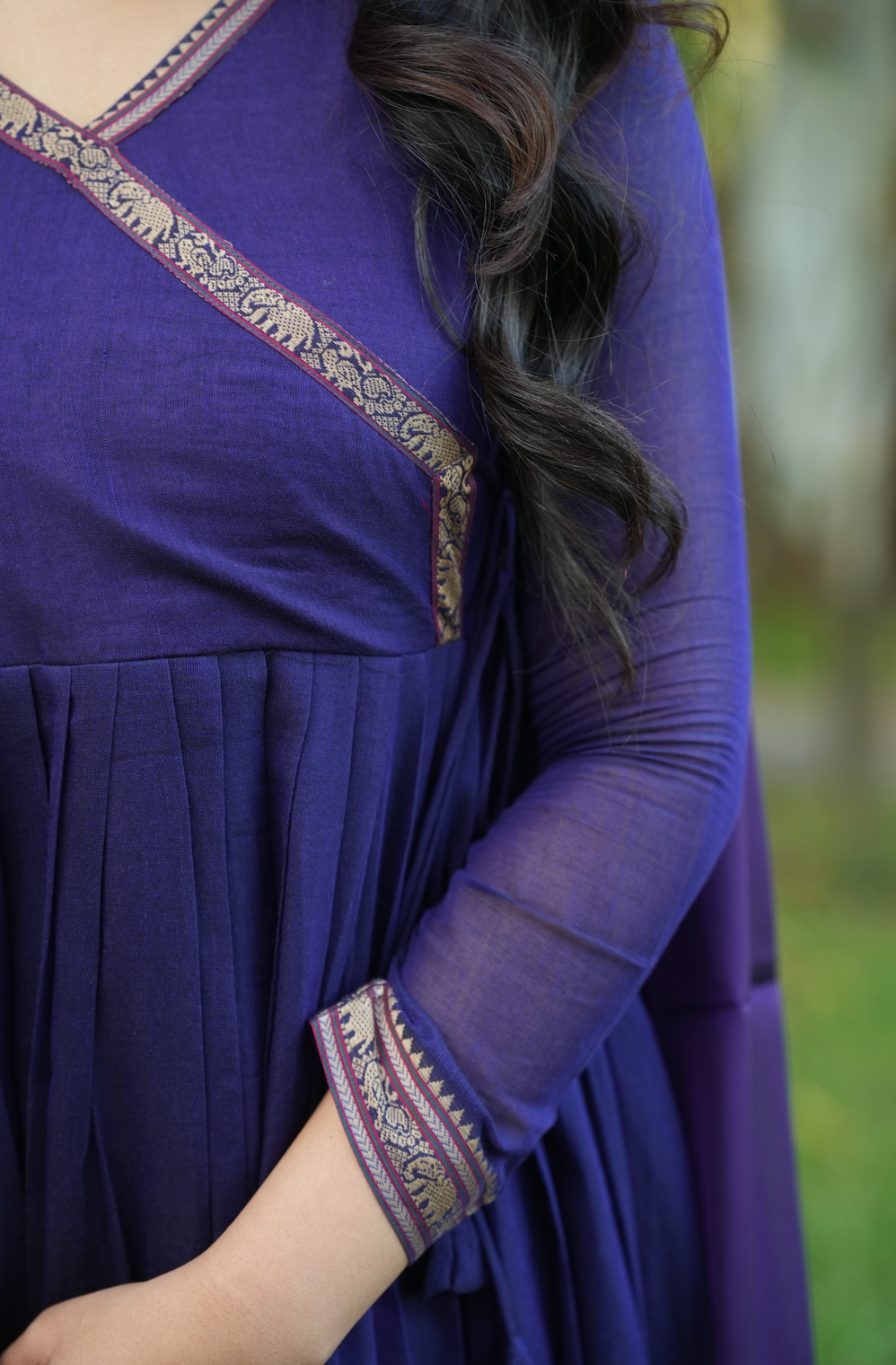 Bindhu – Violet Narayanpet Handloom Anarkali Suit