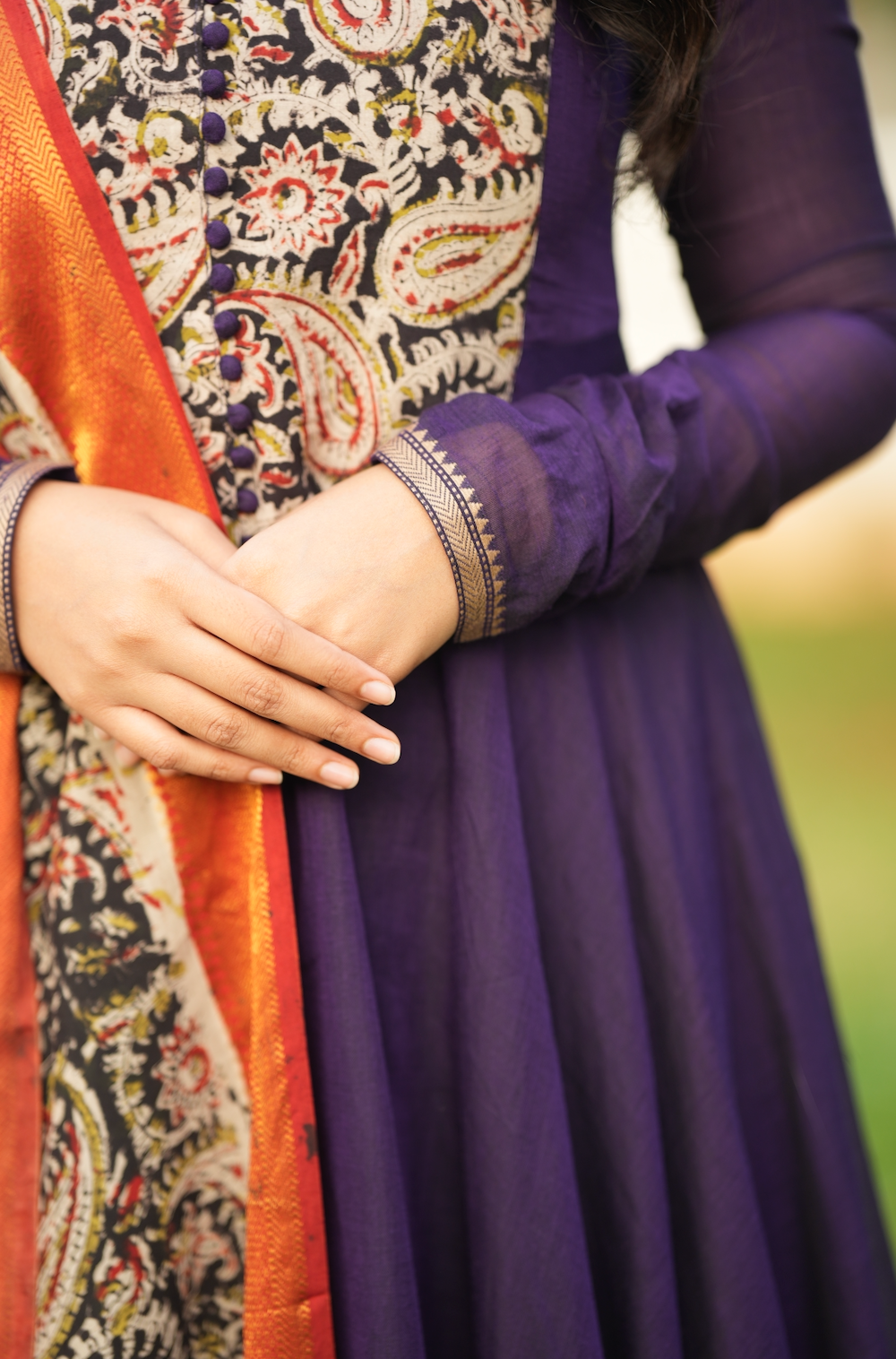 Tharika – Violet Narayanpet Kalamkari Anarkali Suit