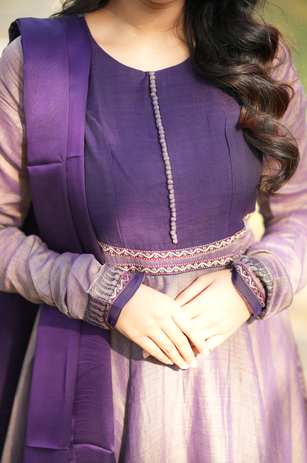 Akila – Lilac Narayanpet Handloom Anarkali Suit