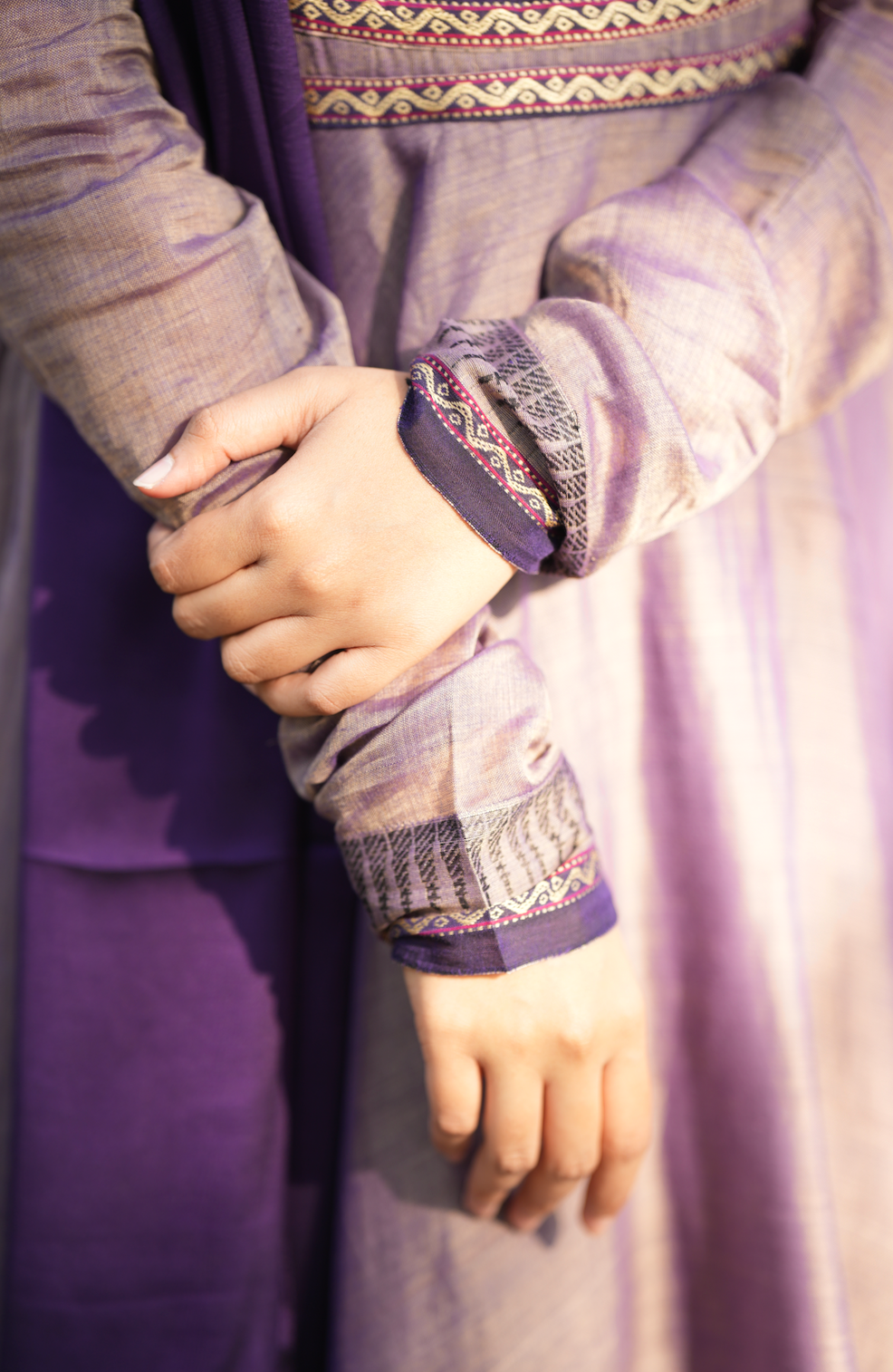 Akila – Lilac Narayanpet Handloom Anarkali Suit