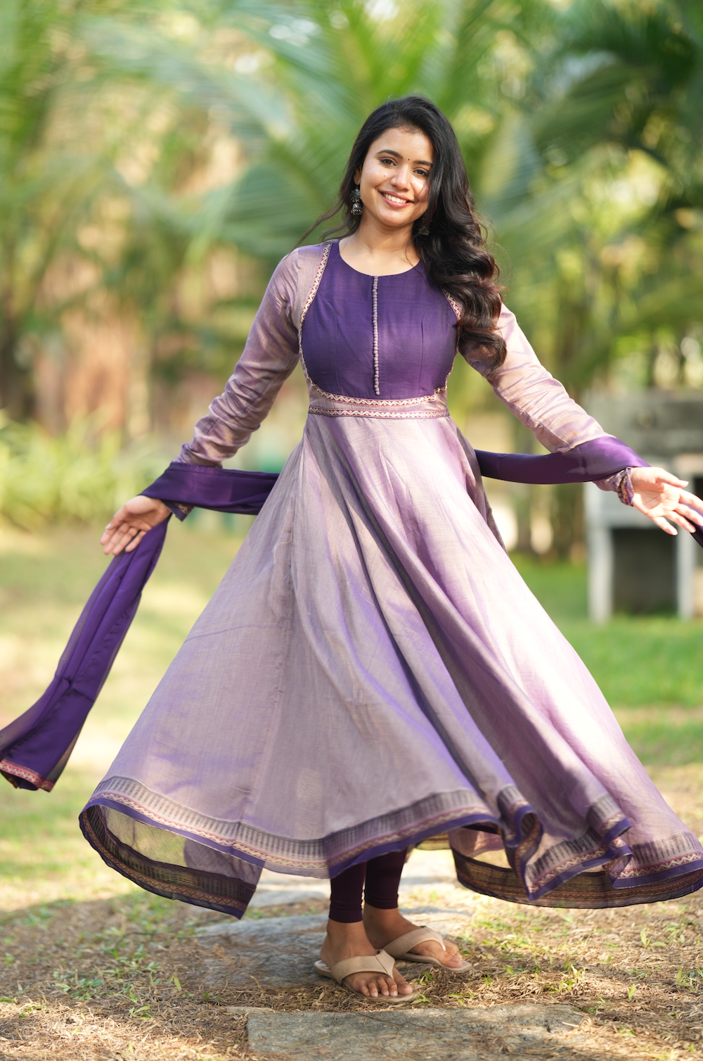 Akila – Lilac Narayanpet Handloom Anarkali Suit