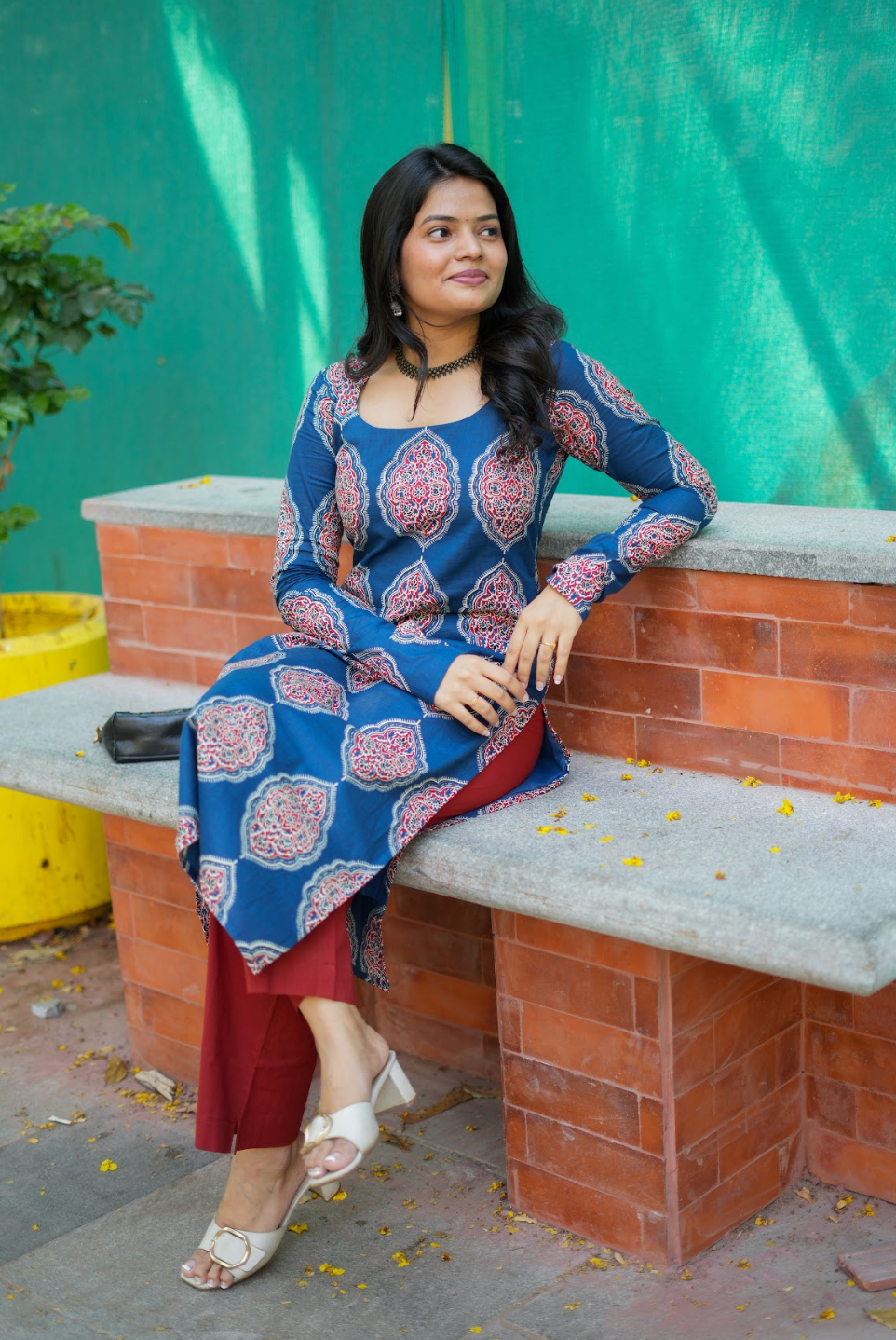 Masakali – Indigo Cotton Block Print Straight Kurta Set
