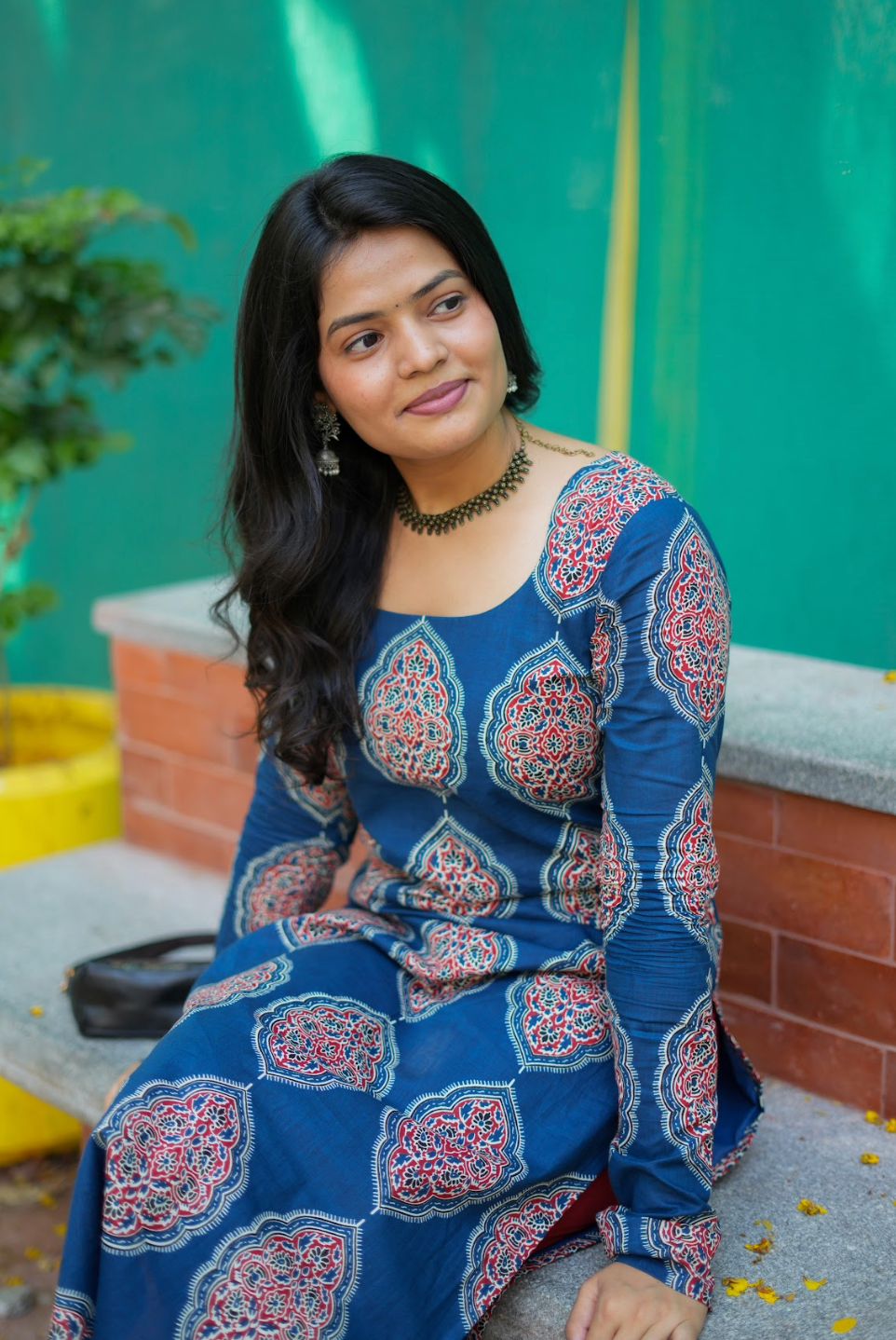 Masakali – Indigo Cotton Block Print Straight Kurta Set