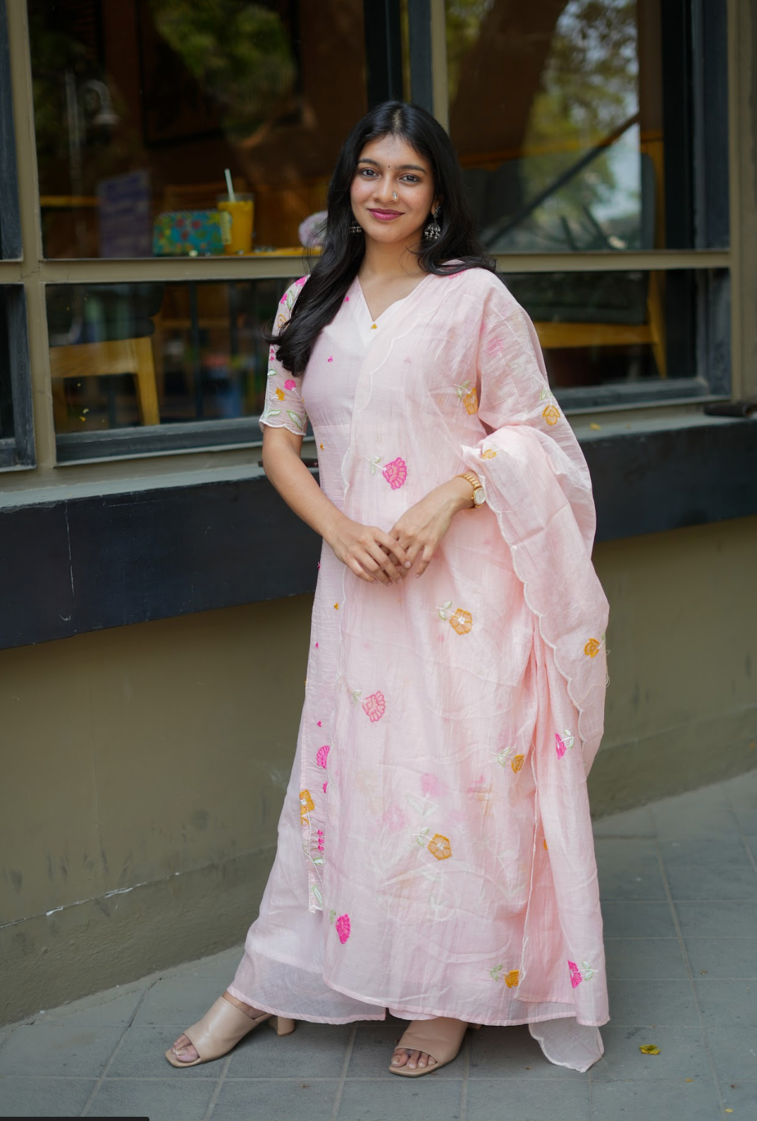 ANVI -  Floral embroidered salwar -(VC764)