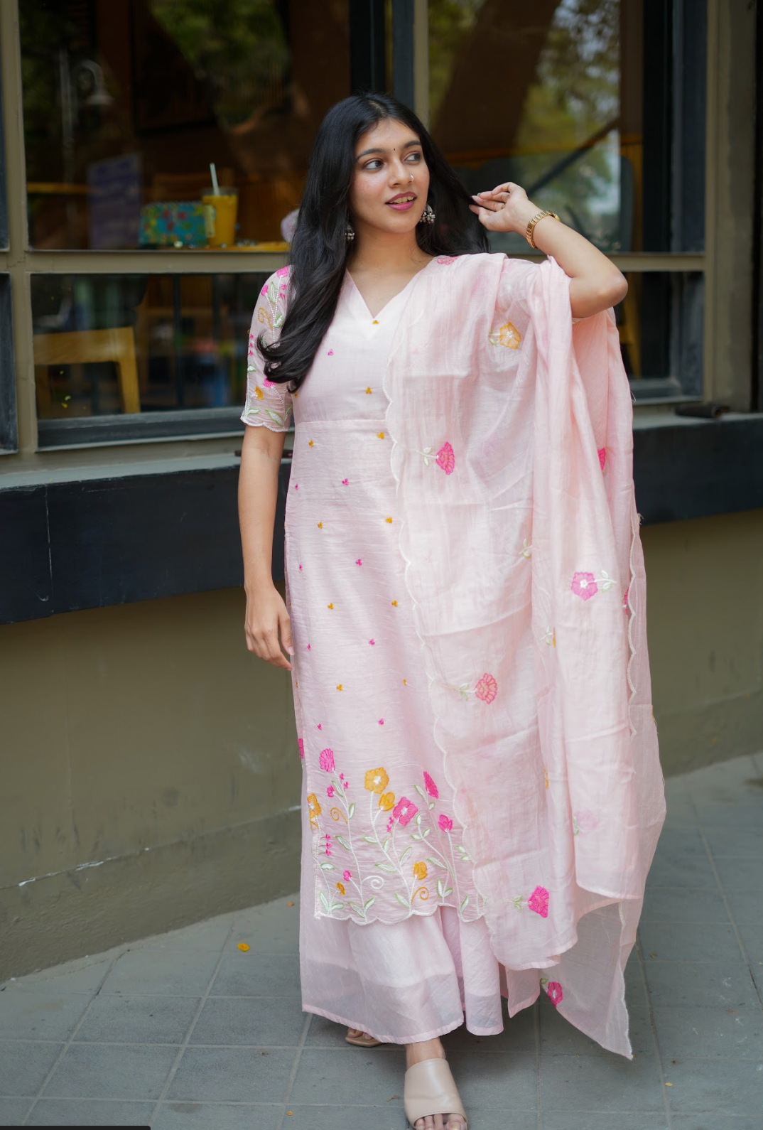 ANVI -  Floral embroidered salwar -(VC764)