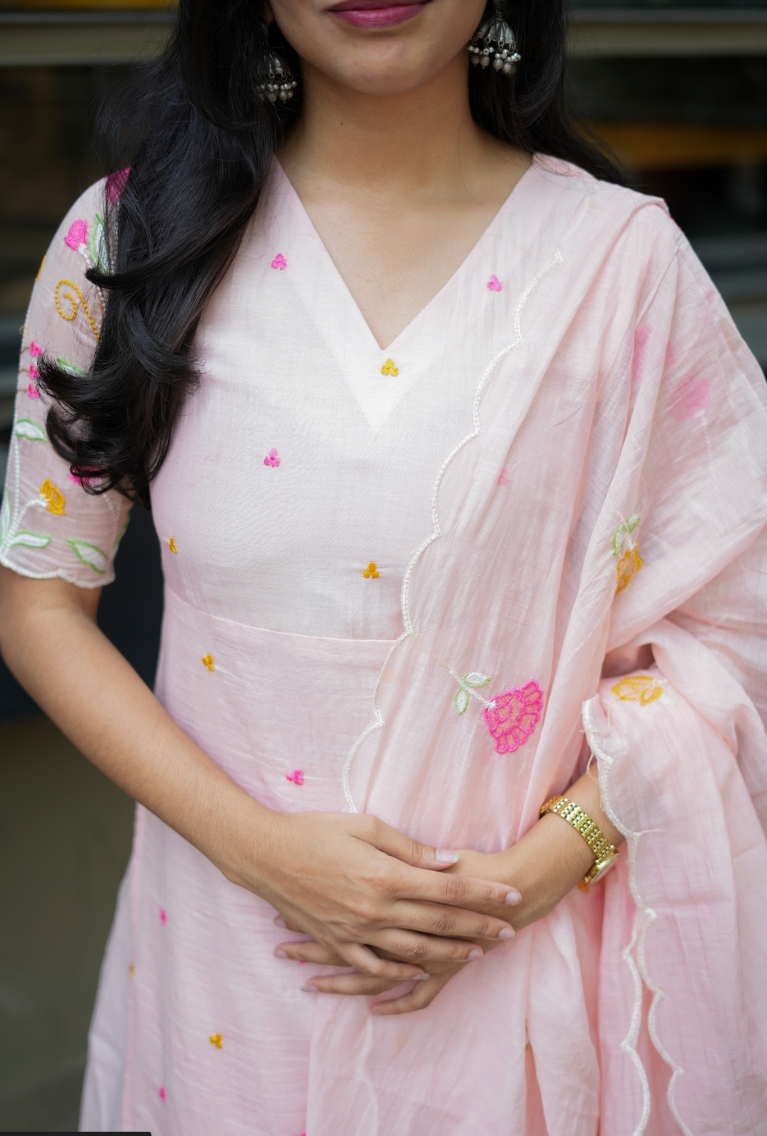 ANVI -  Floral embroidered salwar -(VC764)