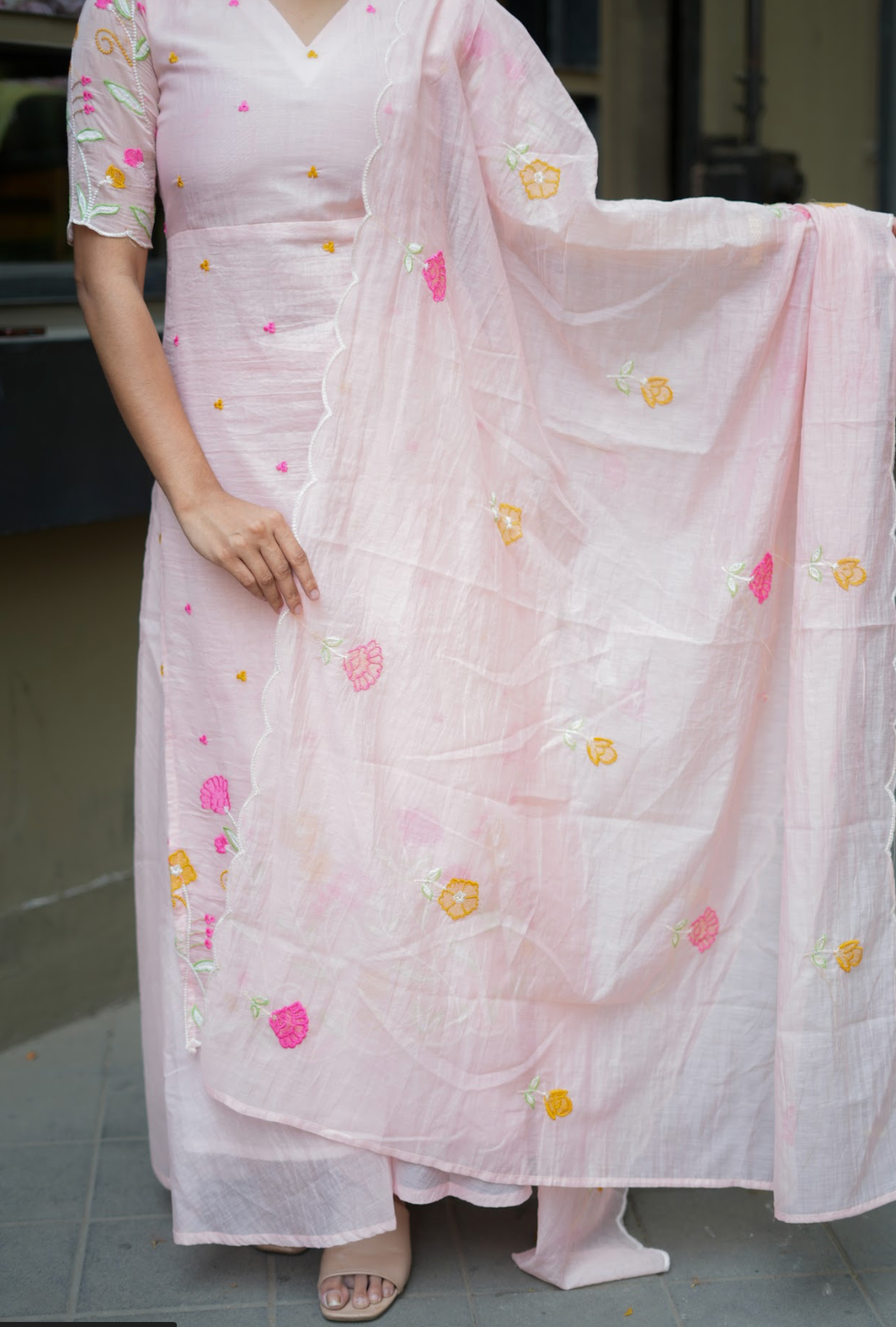 ANVI -  Floral embroidered salwar -(VC764)