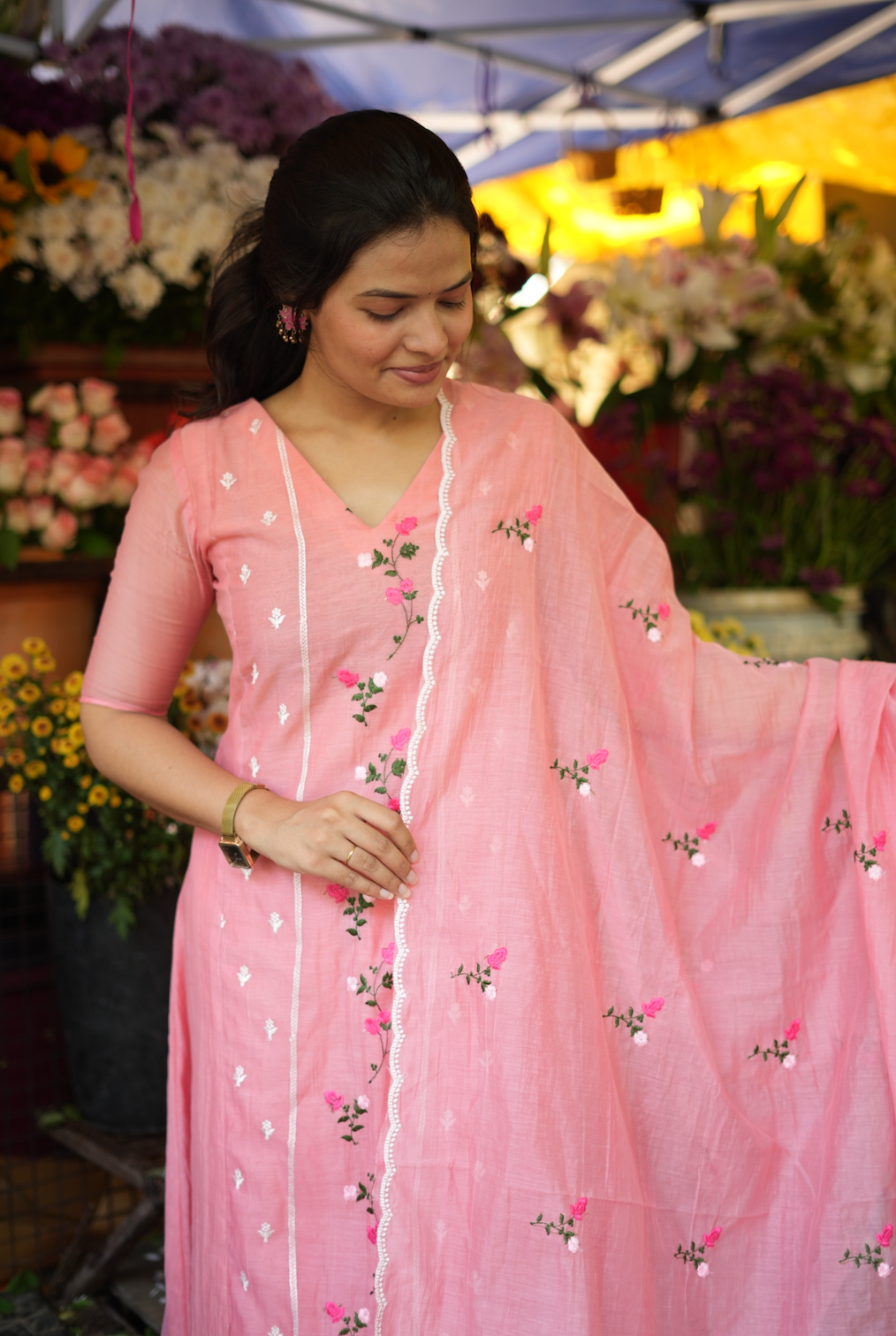 ANVI -  Floral embroidered salwar -(VC790)