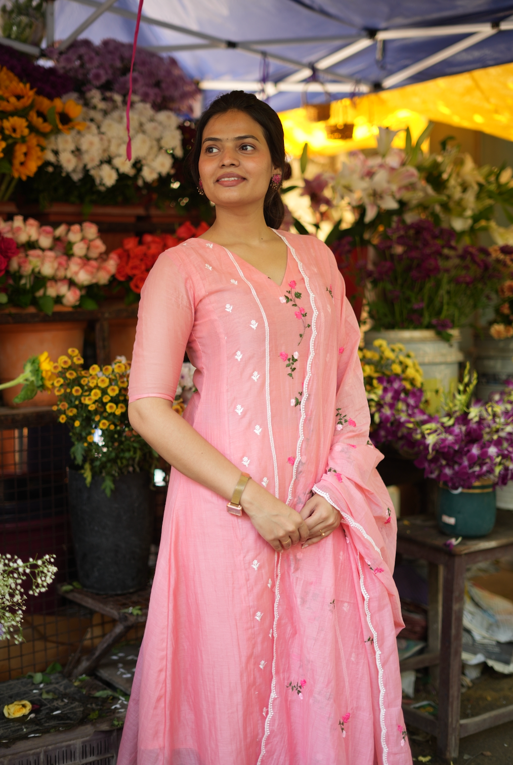 ANVI -  Floral embroidered salwar -(VC790)
