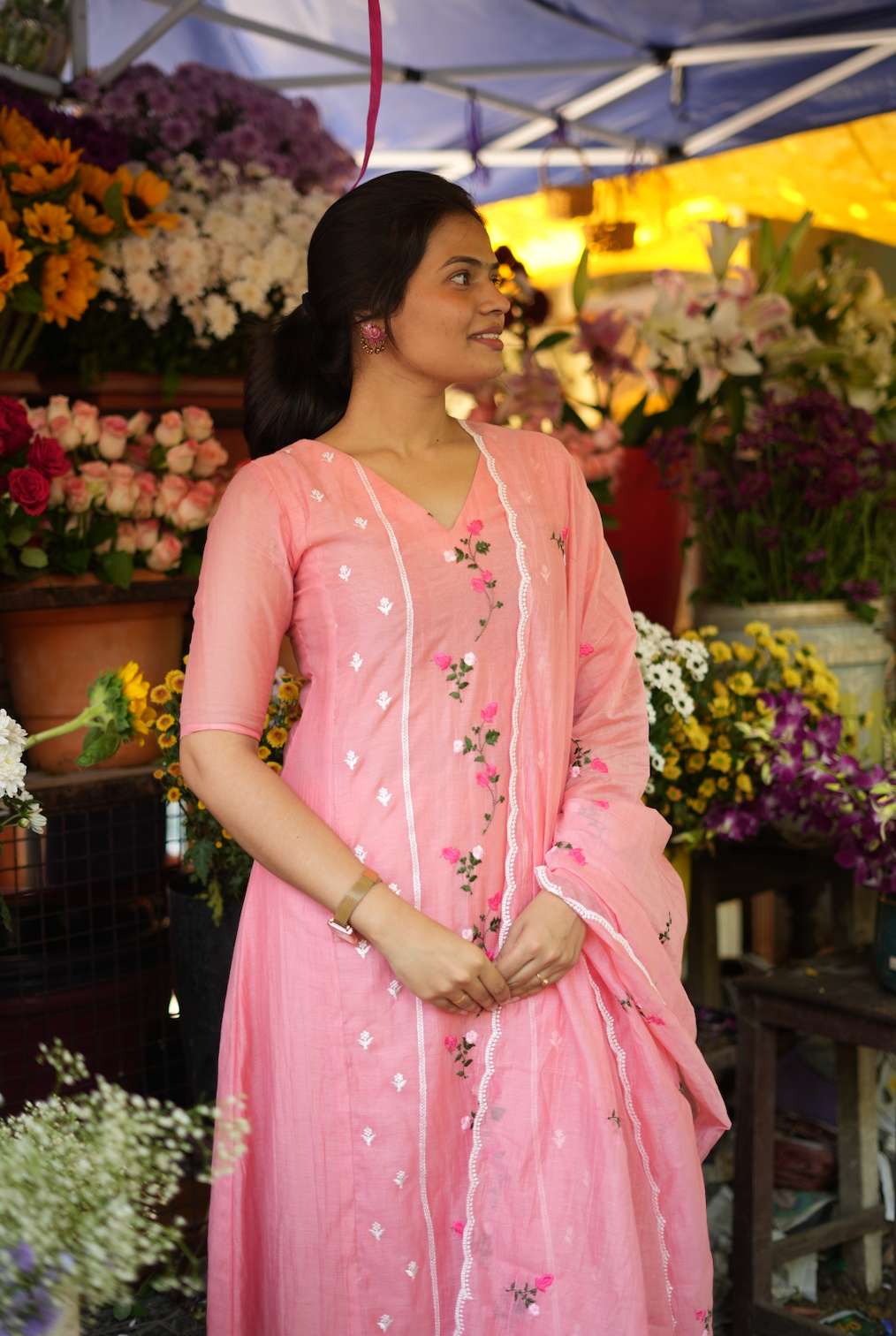 ANVI -  Floral embroidered salwar -(VC790)