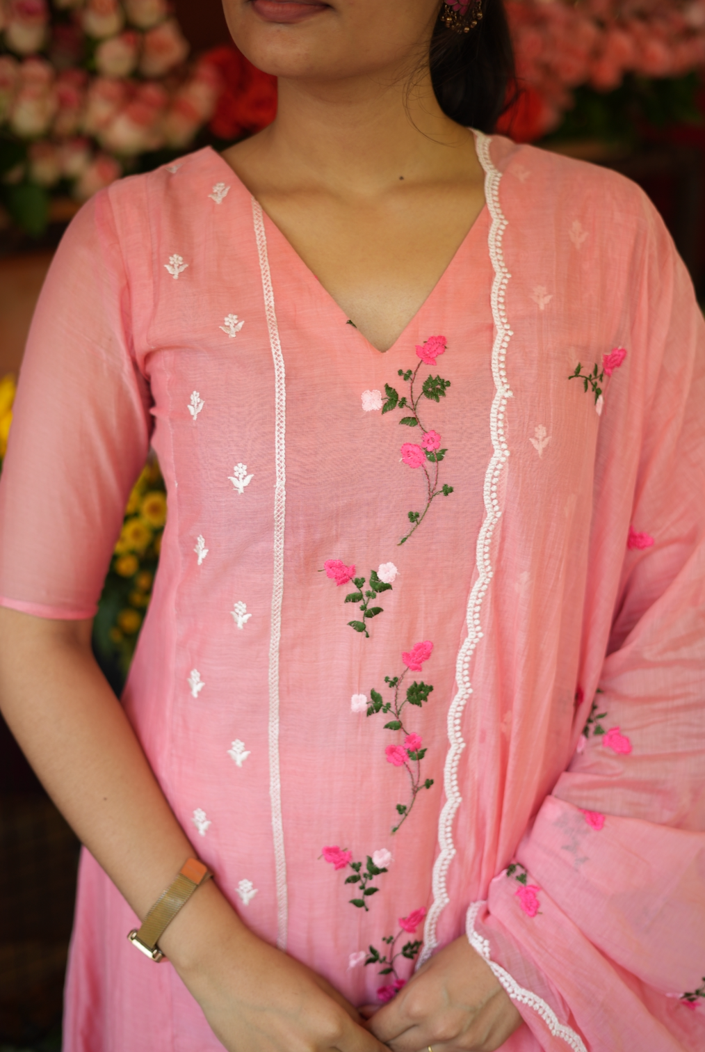 ANVI -  Floral embroidered salwar -(VC790)