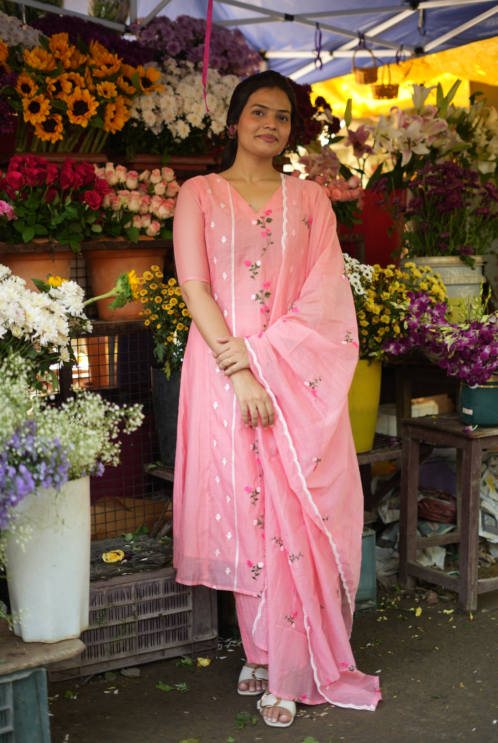 ANVI -  Floral embroidered salwar -(VC790)