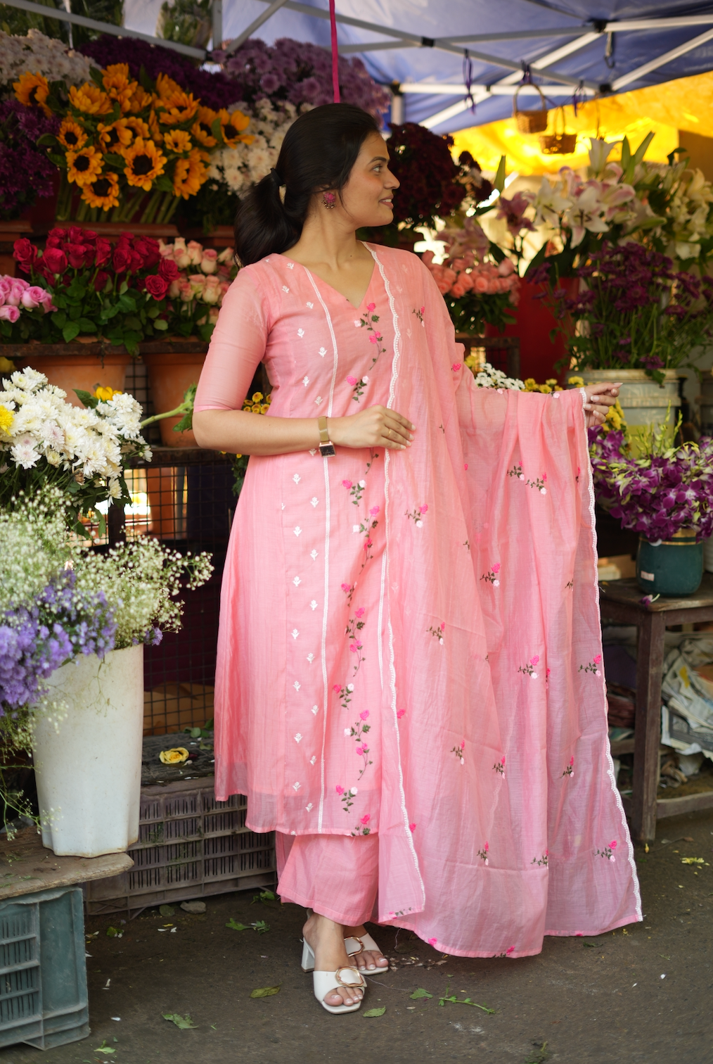 ANVI -  Floral embroidered salwar -(VC790)