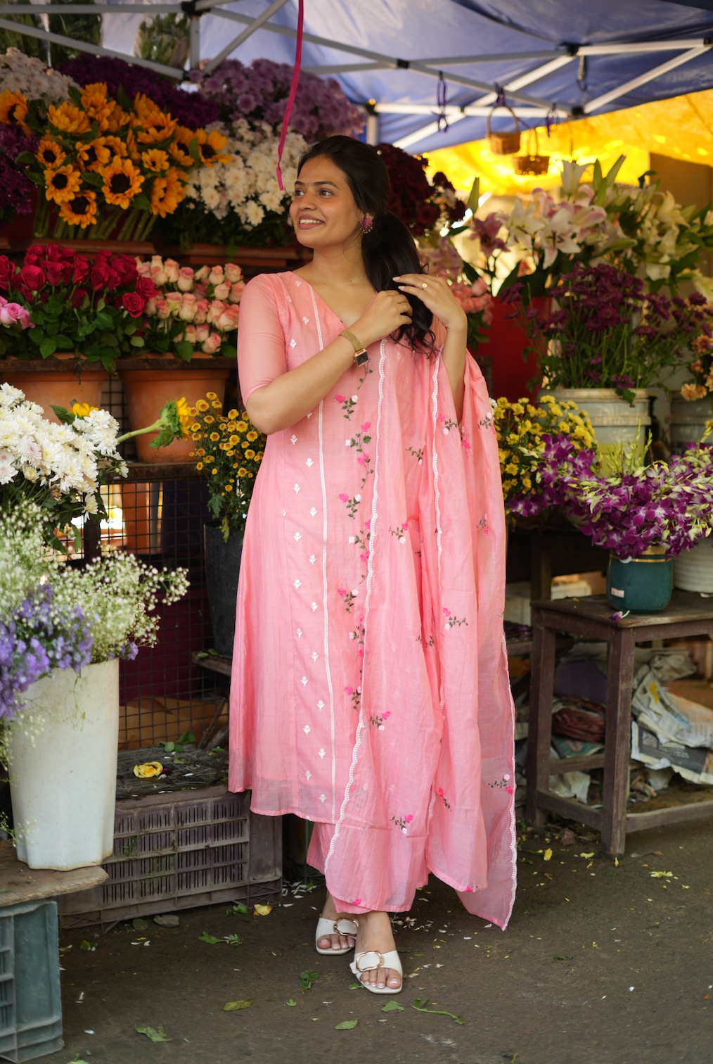 ANVI -  Floral embroidered salwar -(VC790)
