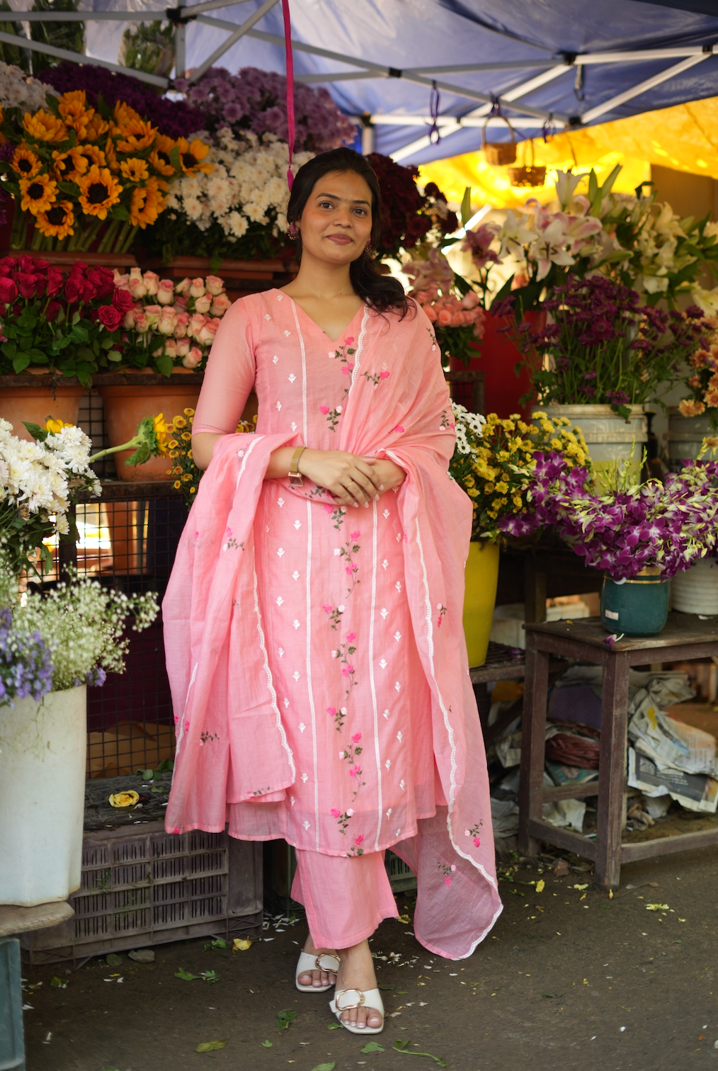 ANVI -  Floral embroidered salwar -(VC790)