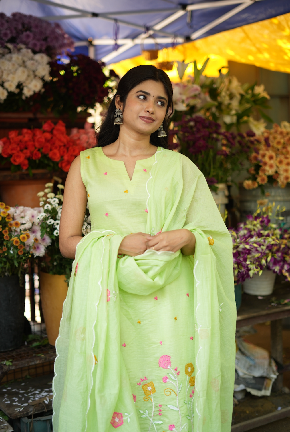 ANVI -  Floral embroidered salwar -(VC789)