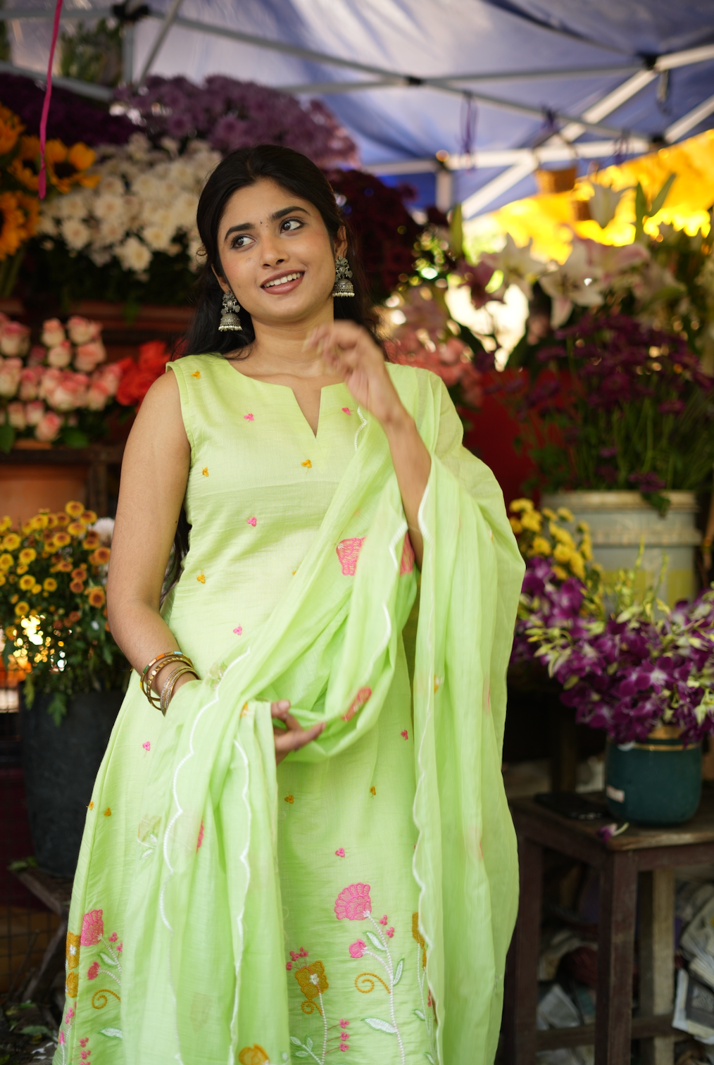 ANVI -  Floral embroidered salwar -(VC789)