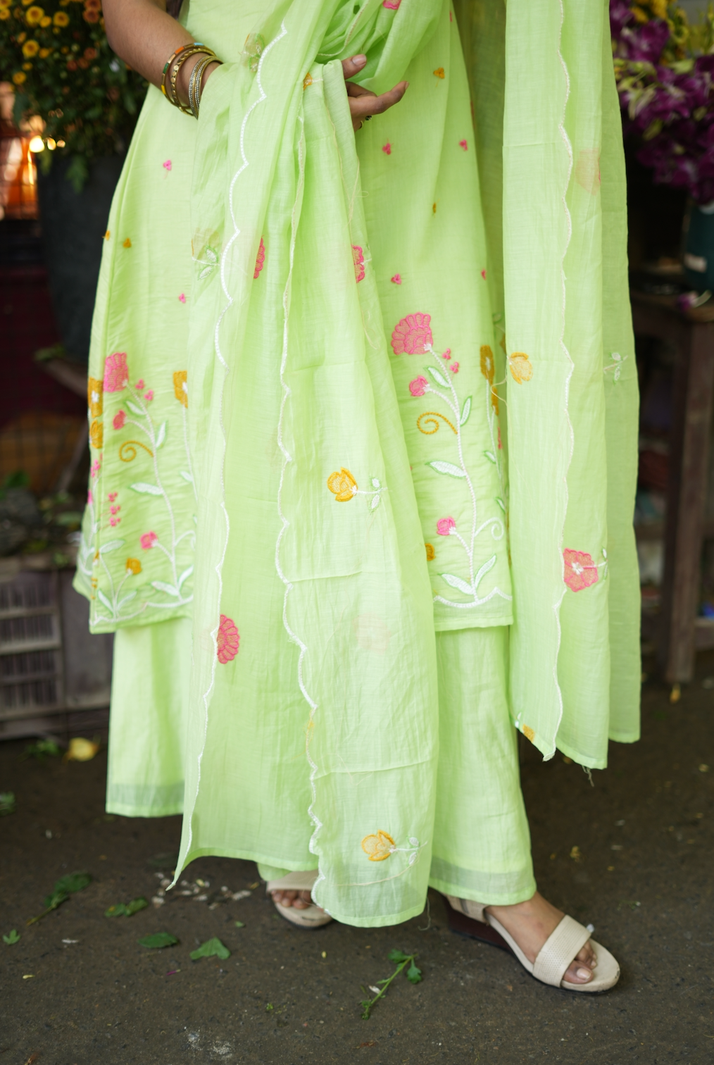 ANVI -  Floral embroidered salwar -(VC789)