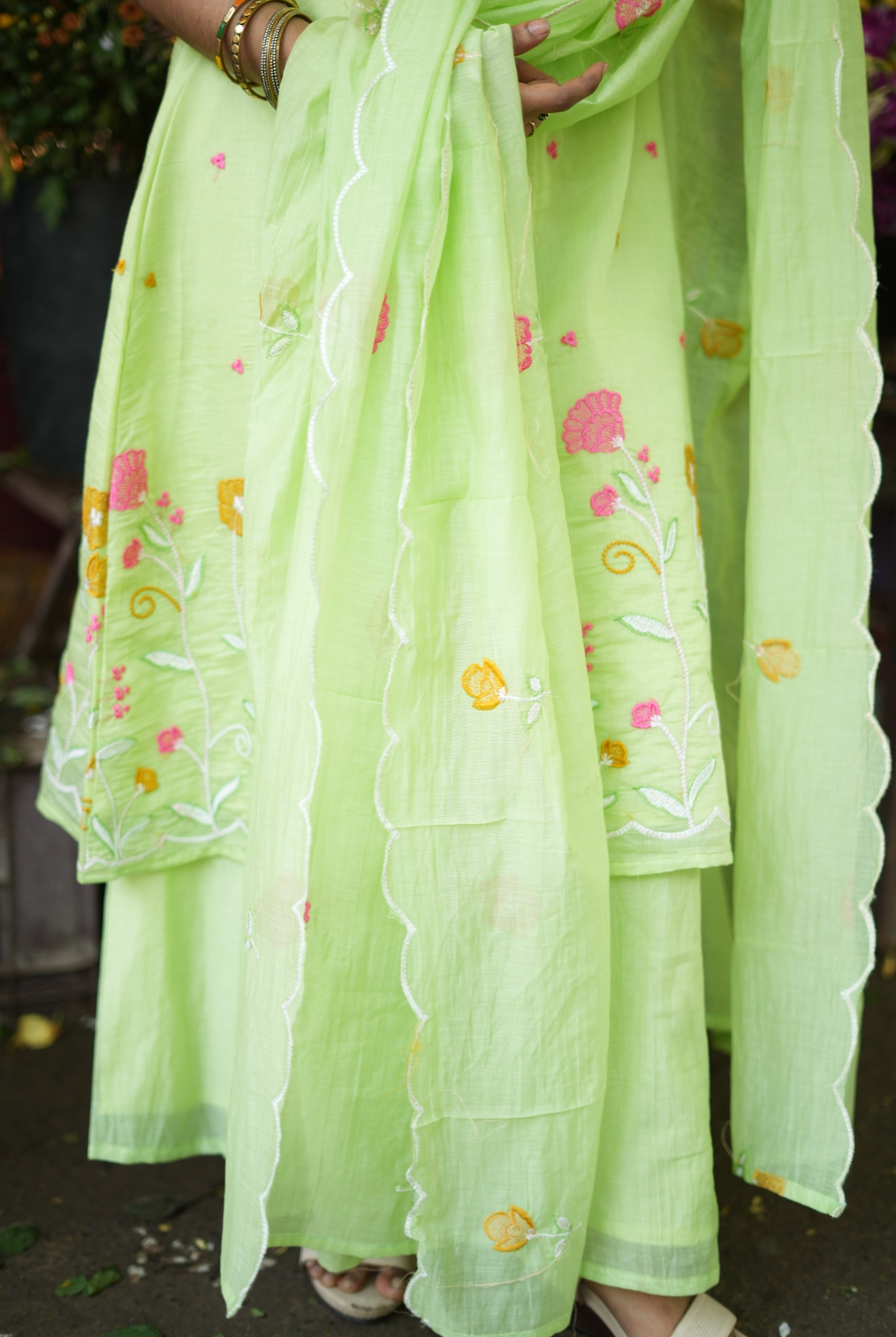 ANVI -  Floral embroidered salwar -(VC789)