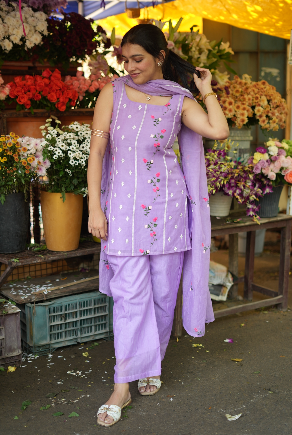ANVI -  Floral embroidered salwar -(VC791)