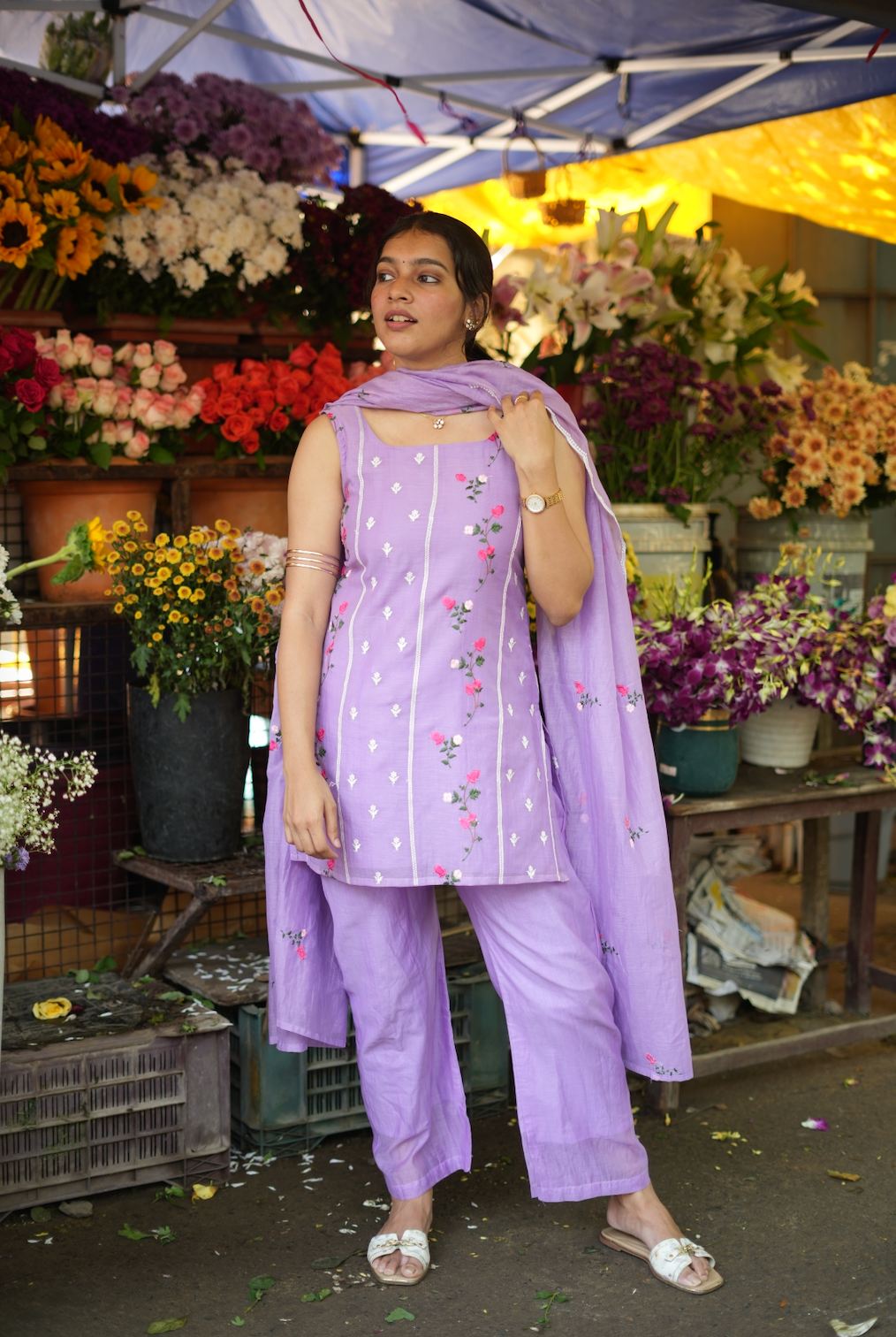 ANVI -  Floral embroidered salwar -(VC791)
