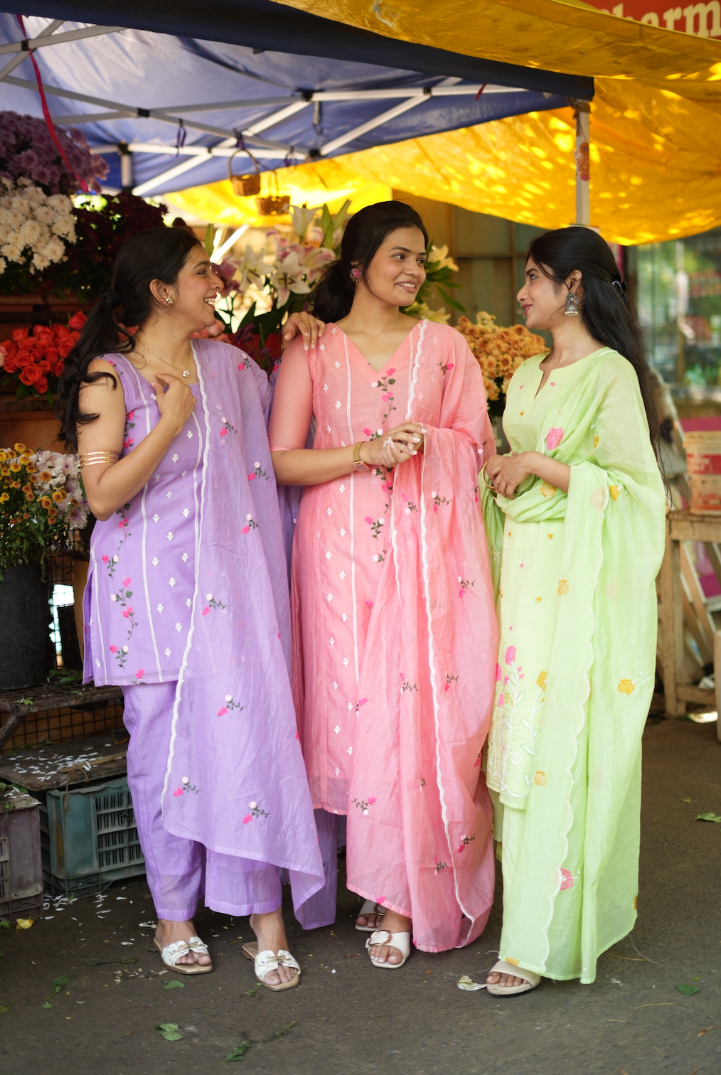 ANVI -  Floral embroidered salwar -(VC791)