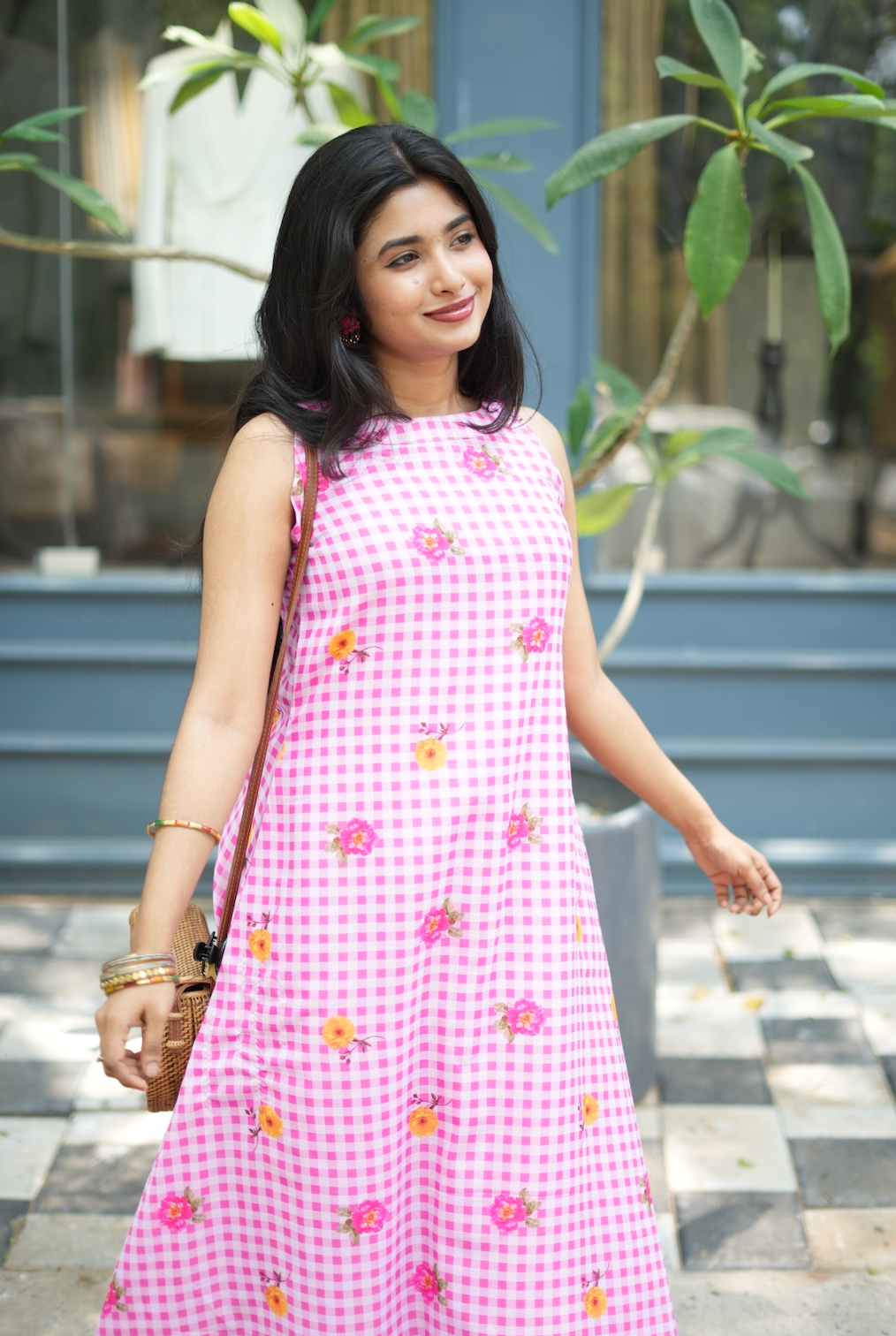 Shyama – Pink Mal Chanderi Halter Co-Ord Set (VC981)
