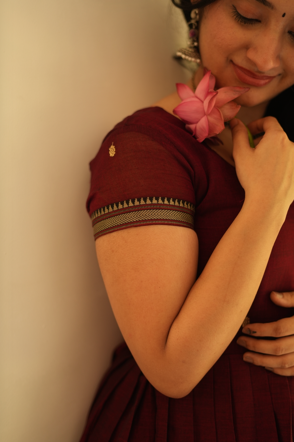 Malli – Maroon Narayanpet Handloom Sharara Set (VC1004)