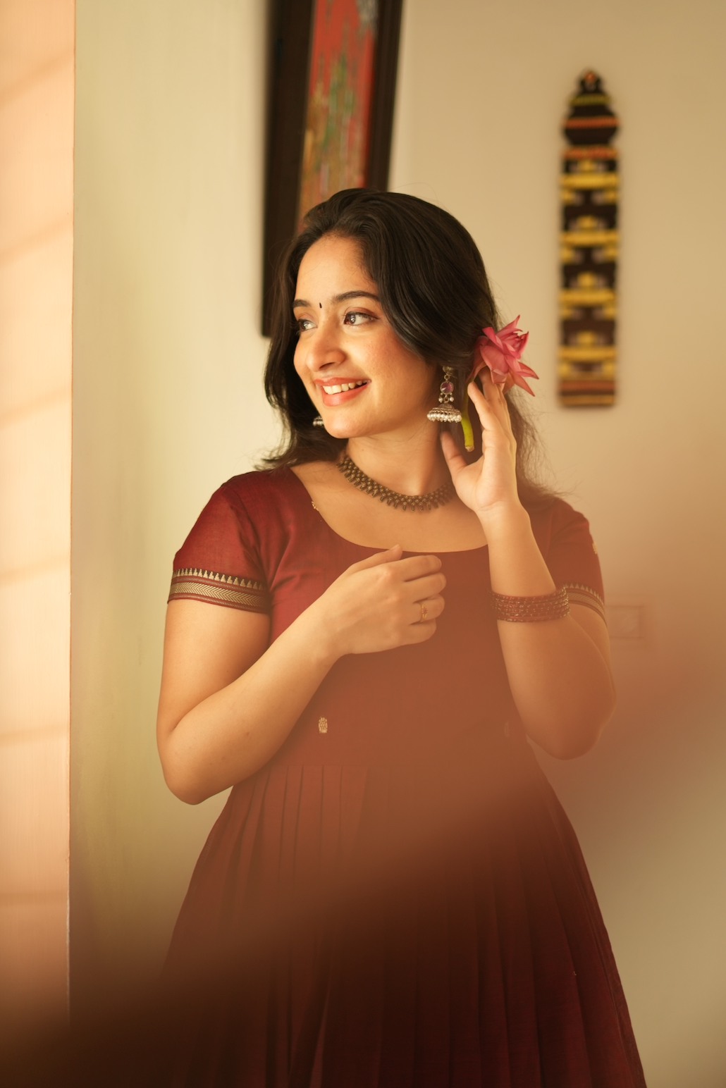 Malli – Maroon Narayanpet Handloom Sharara Set (VC1004)