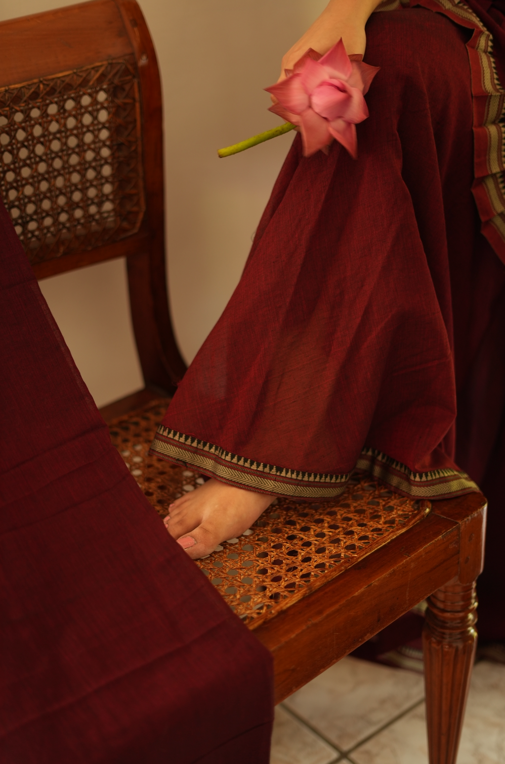Malli – Maroon Narayanpet Handloom Sharara Set (VC1004)