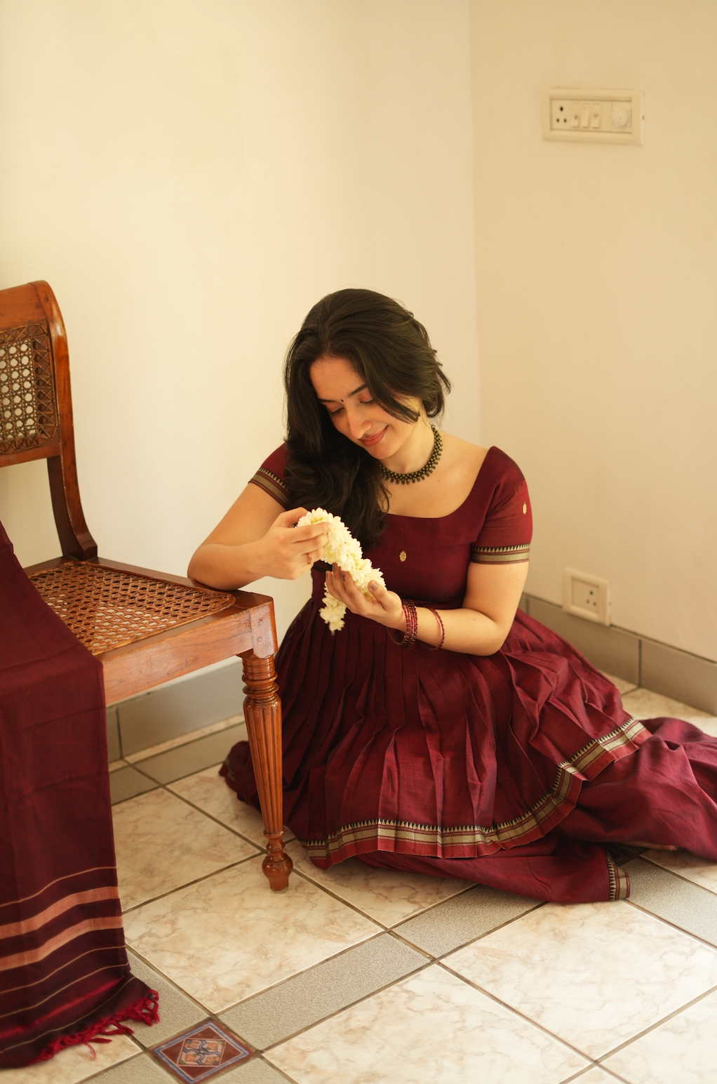 Malli – Maroon Narayanpet Handloom Sharara Set (VC1004)