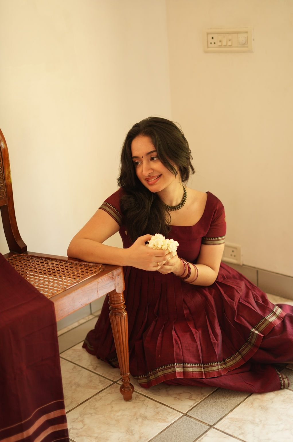 Malli – Maroon Narayanpet Handloom Sharara Set (VC1004)