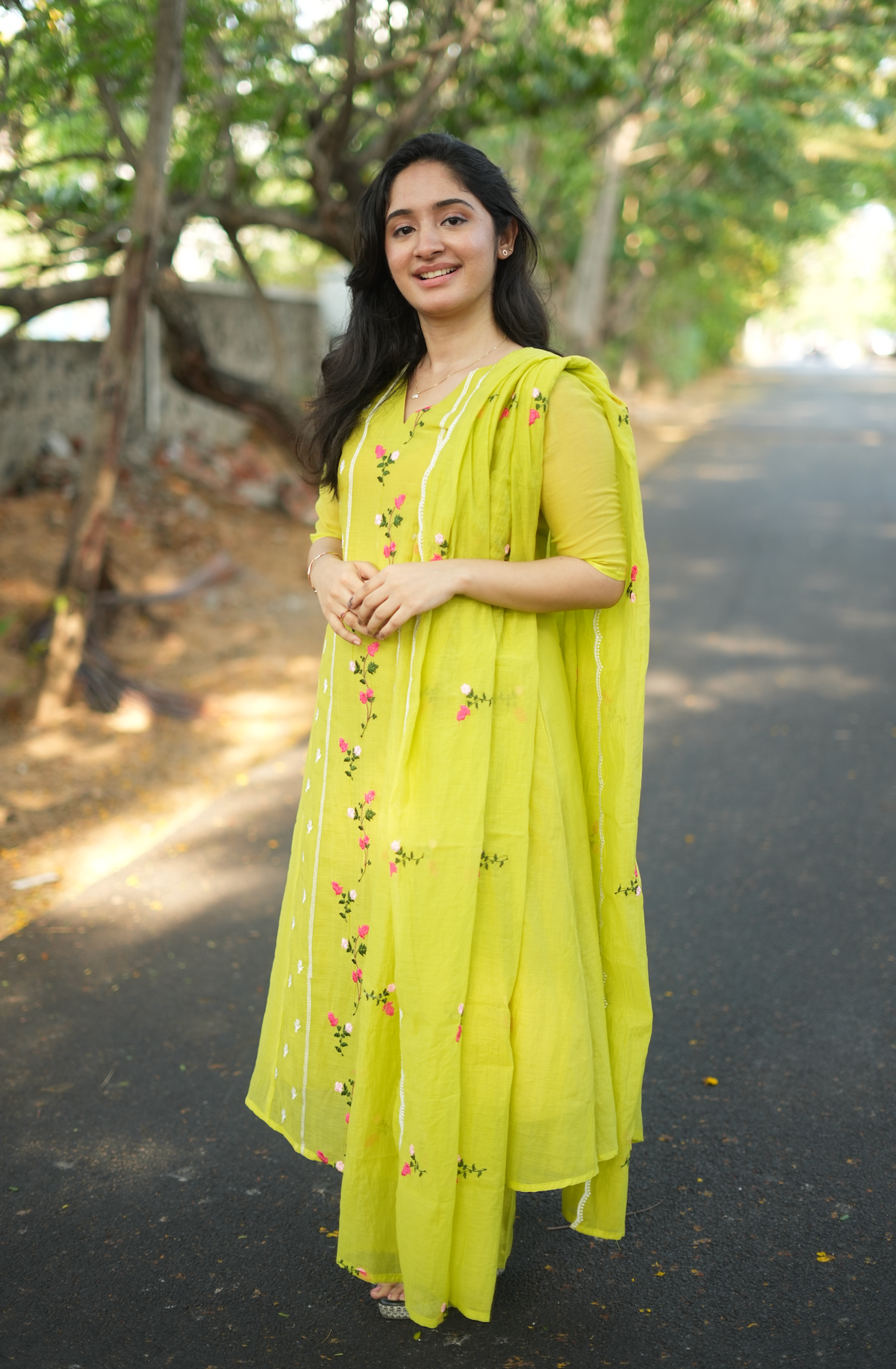ANVI -  Floral embroidered salwar -(VC1005)