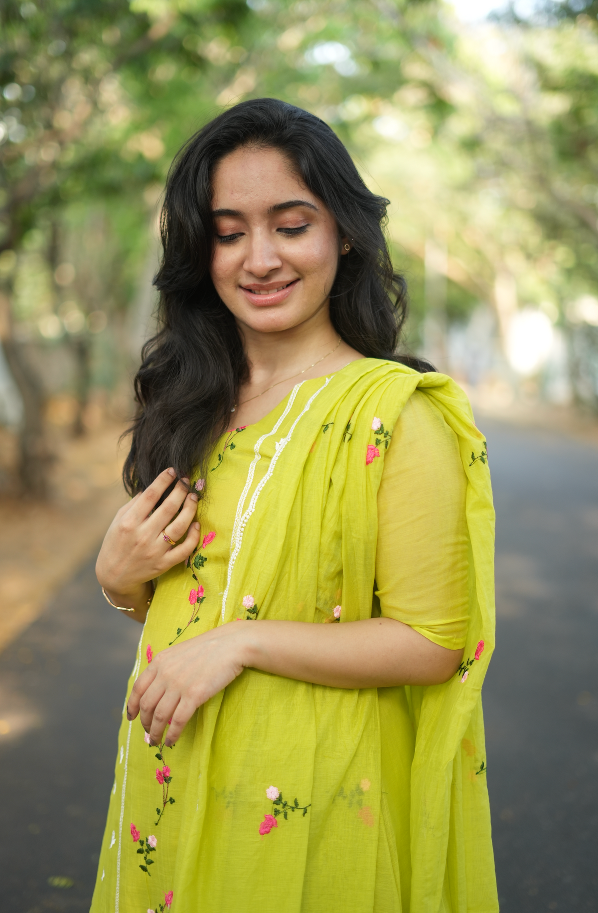 ANVI -  Floral embroidered salwar -(VC1005)
