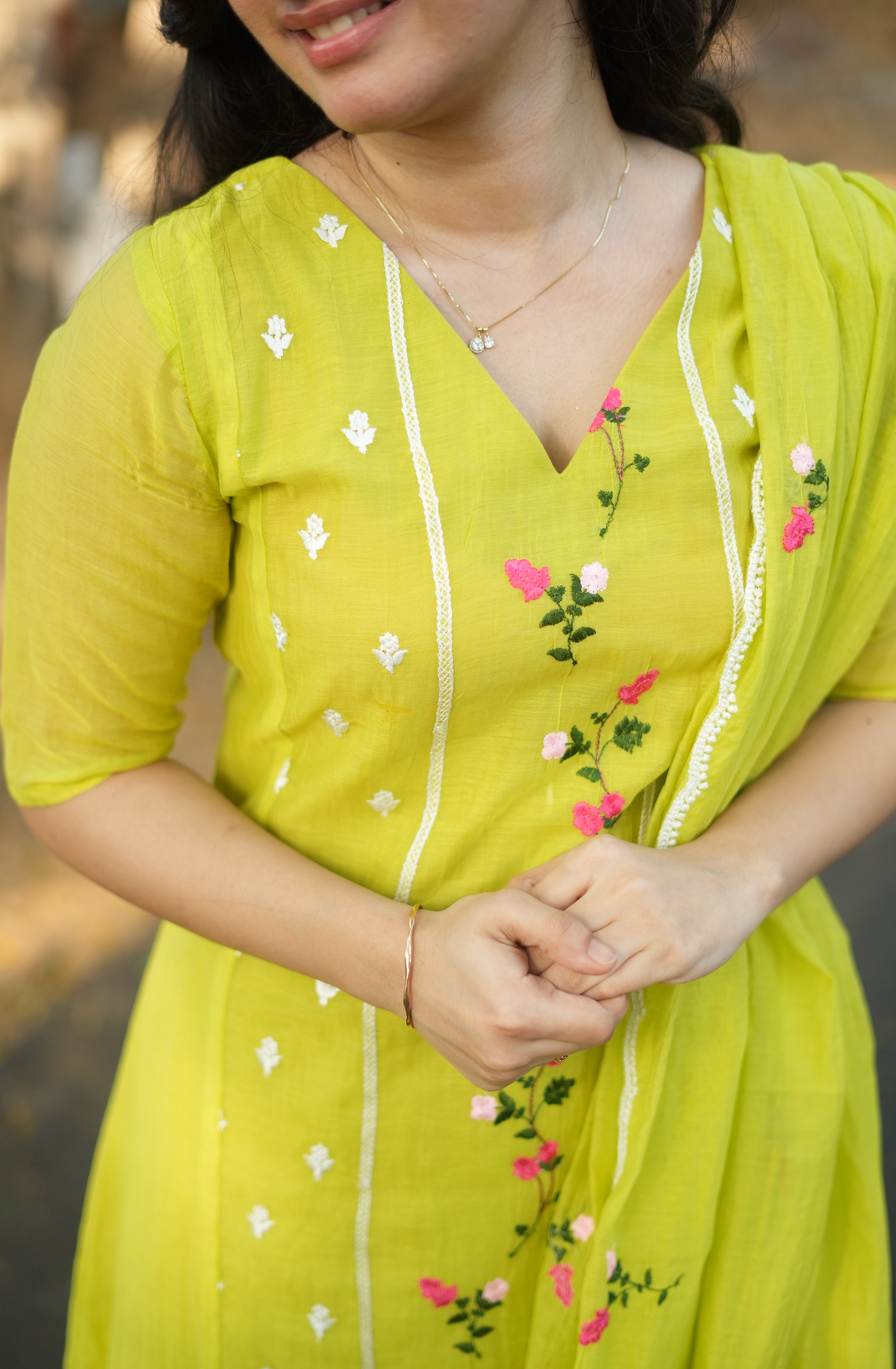 ANVI -  Floral embroidered salwar -(VC1005)