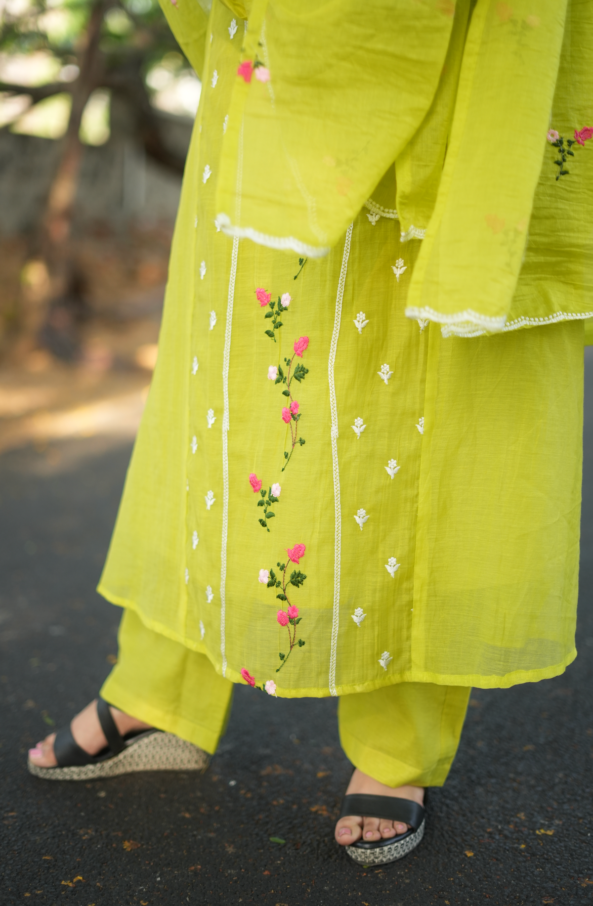 ANVI -  Floral embroidered salwar -(VC1005)