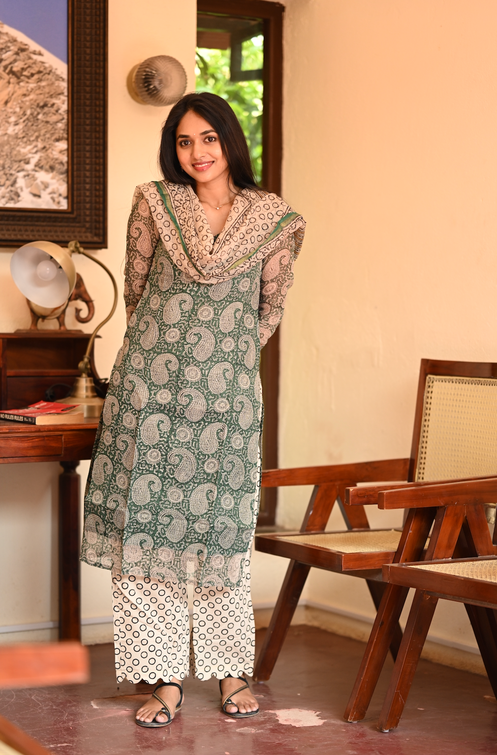 PRANATI -Emerald paisley (Full sleeve kota cotton suit)VC1020