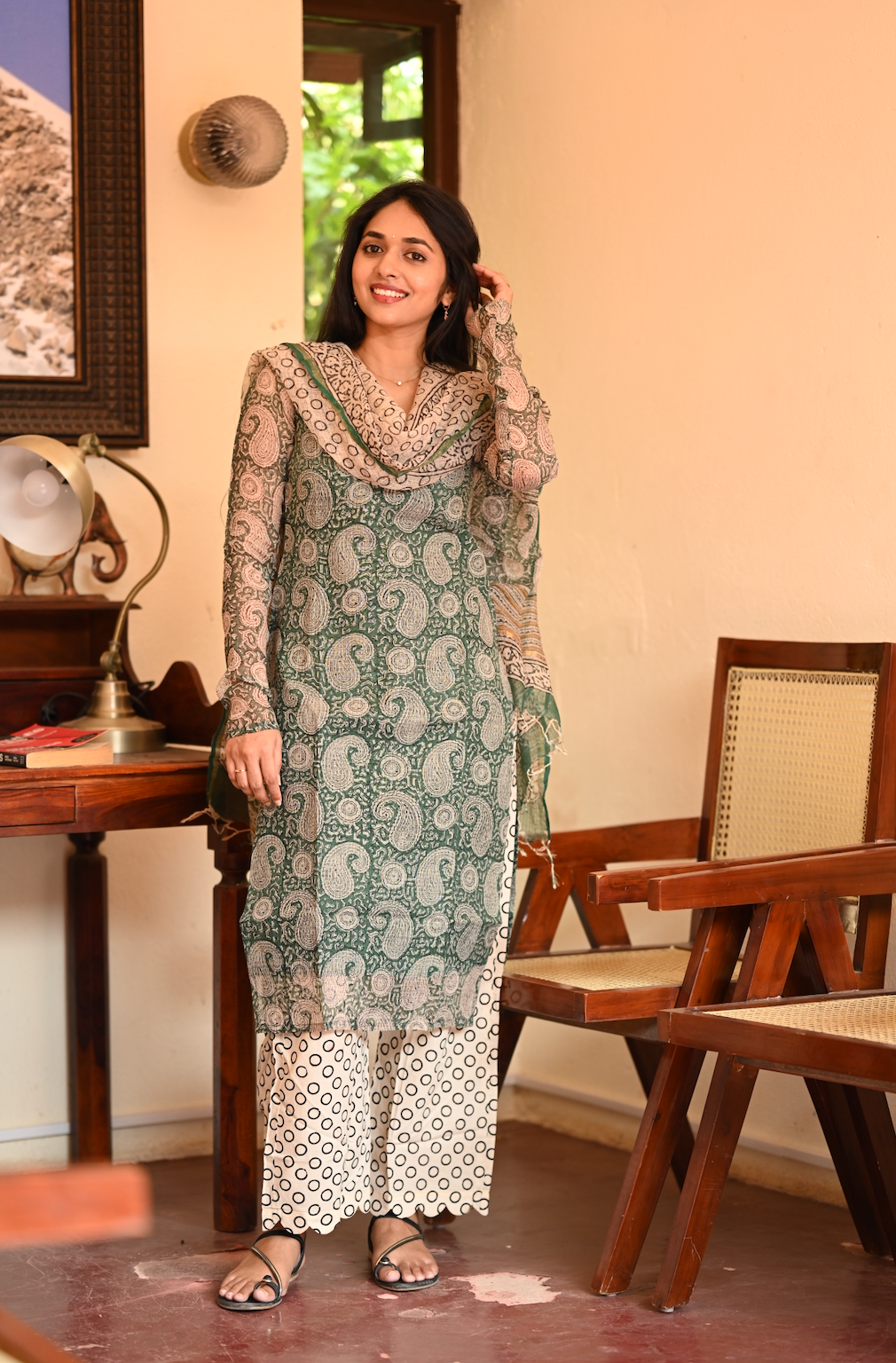 PRANATI -Emerald paisley (Full sleeve kota cotton suit)VC1020