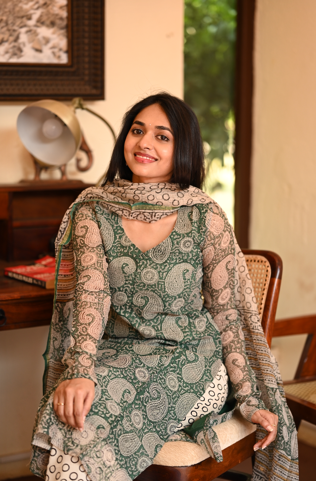 PRANATI -Emerald paisley (Full sleeve kota cotton suit)VC1020
