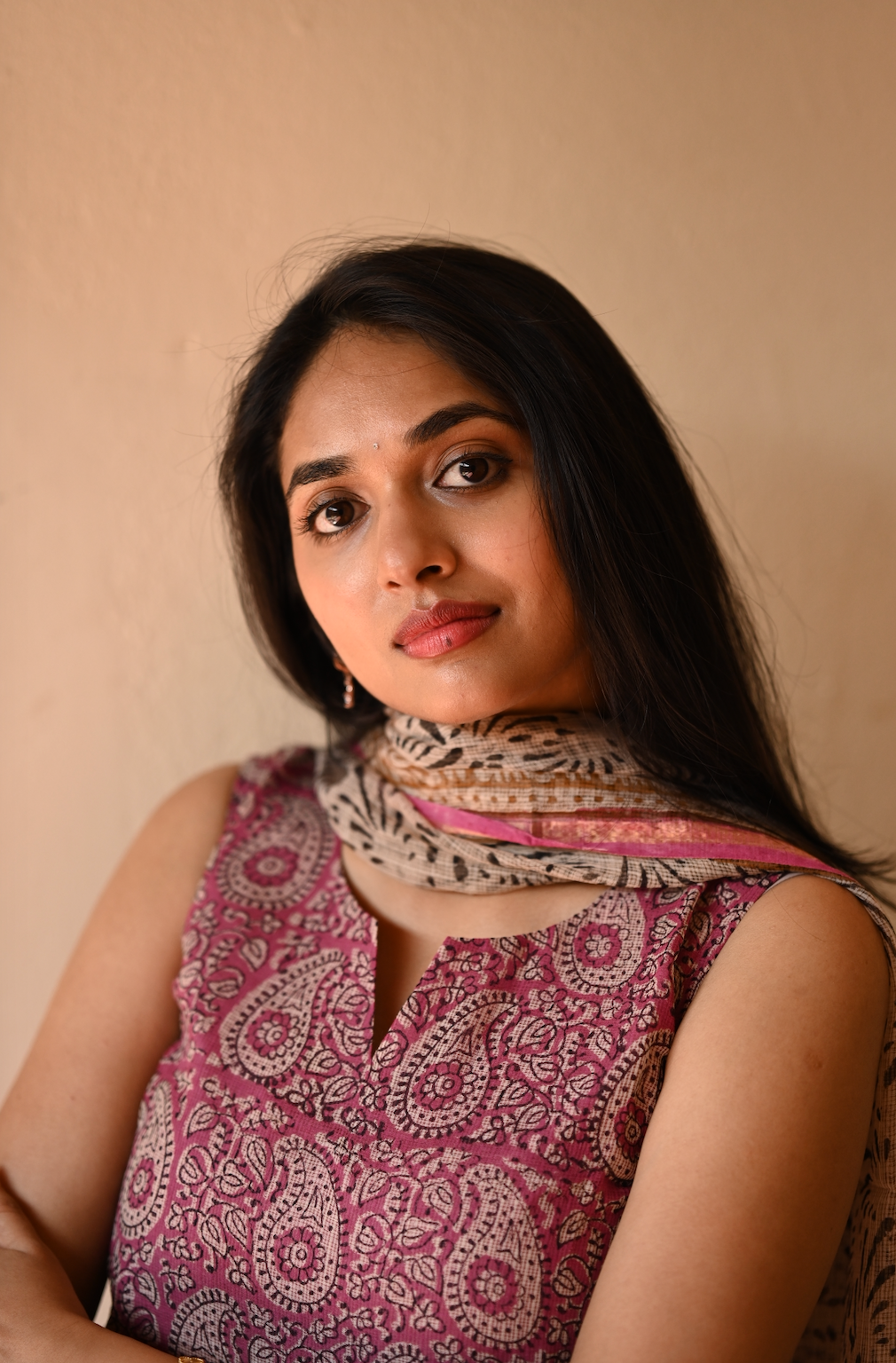 PRANATI -Pink paisley (sleeveless kota cotton suit)