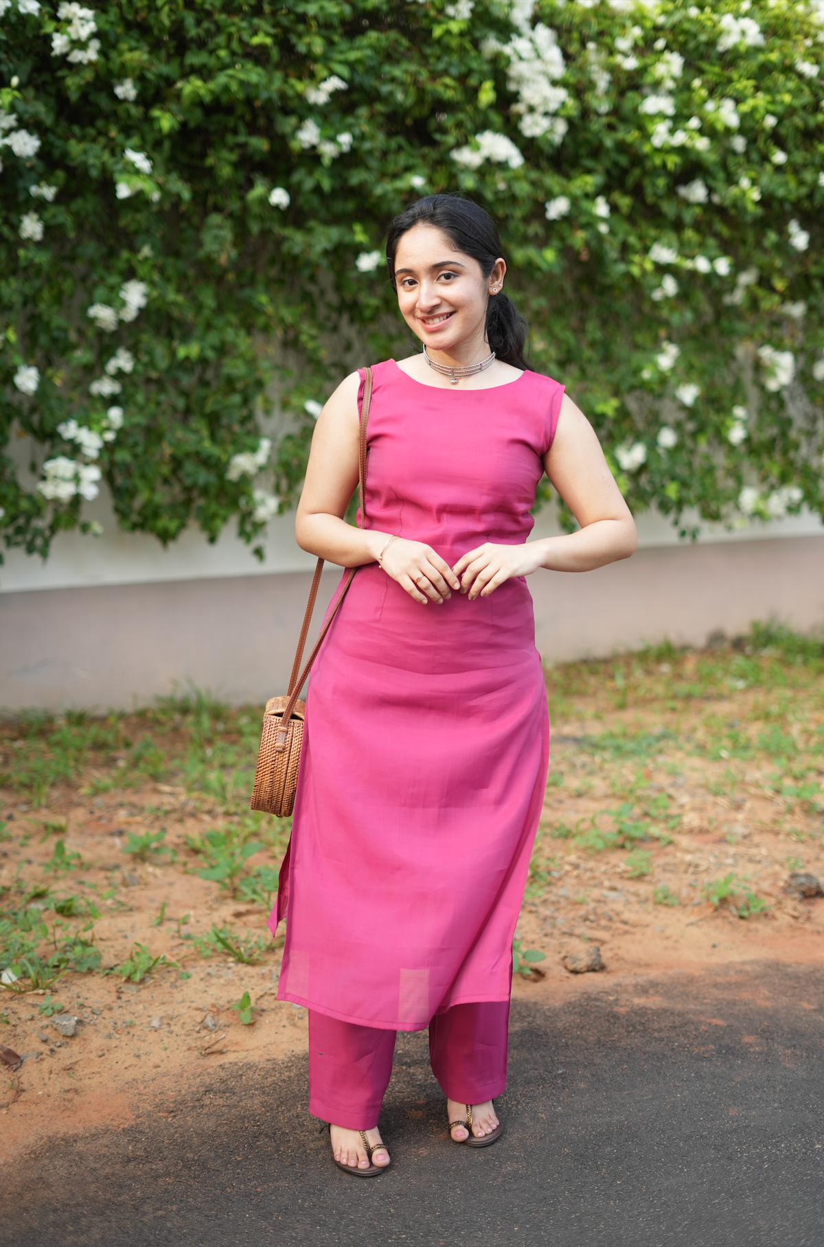 Monica – Pink Co-Ord Set with Black Shrug (VC1037)