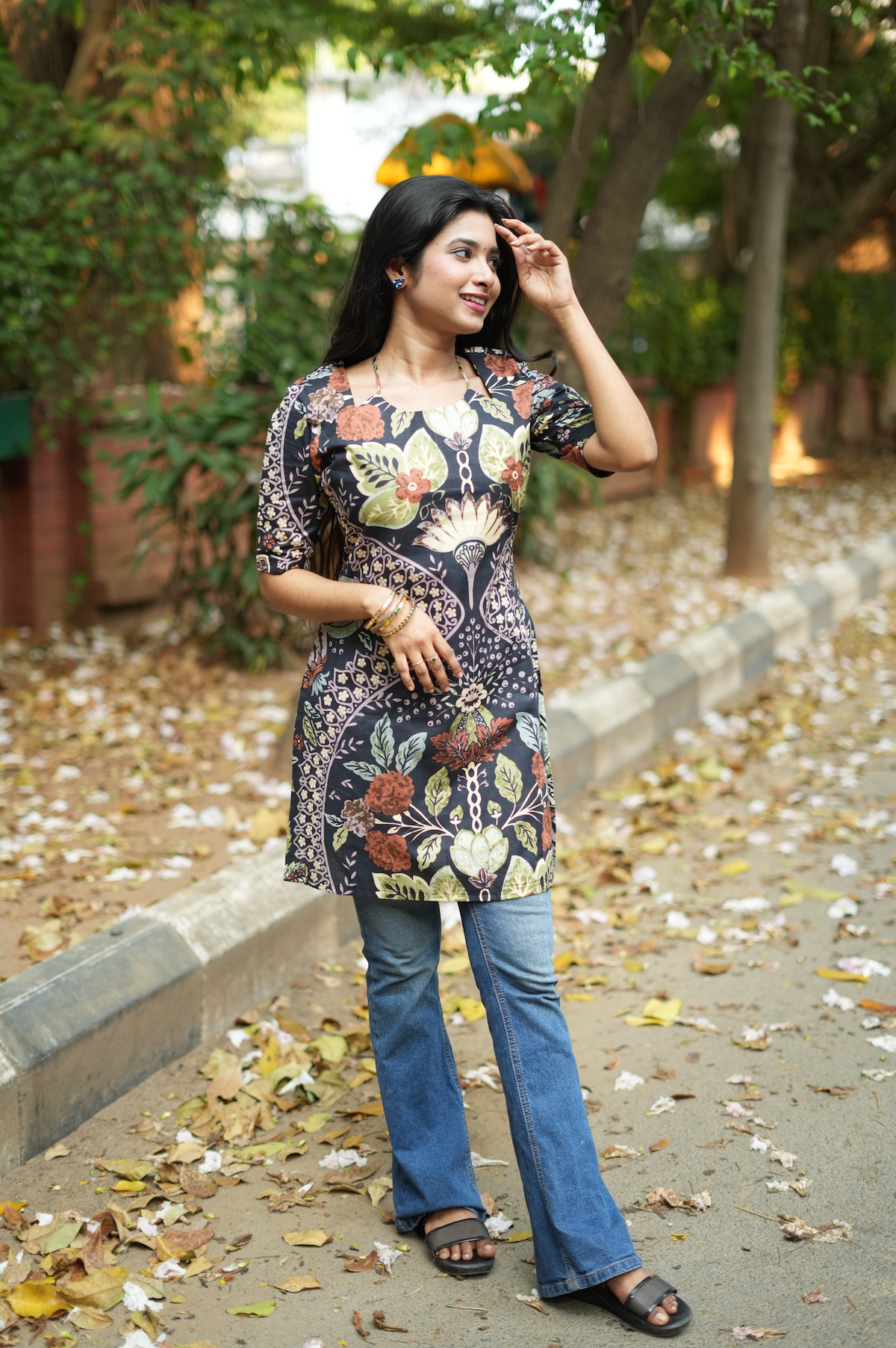 Riya-Block print short kurti(VC1044)