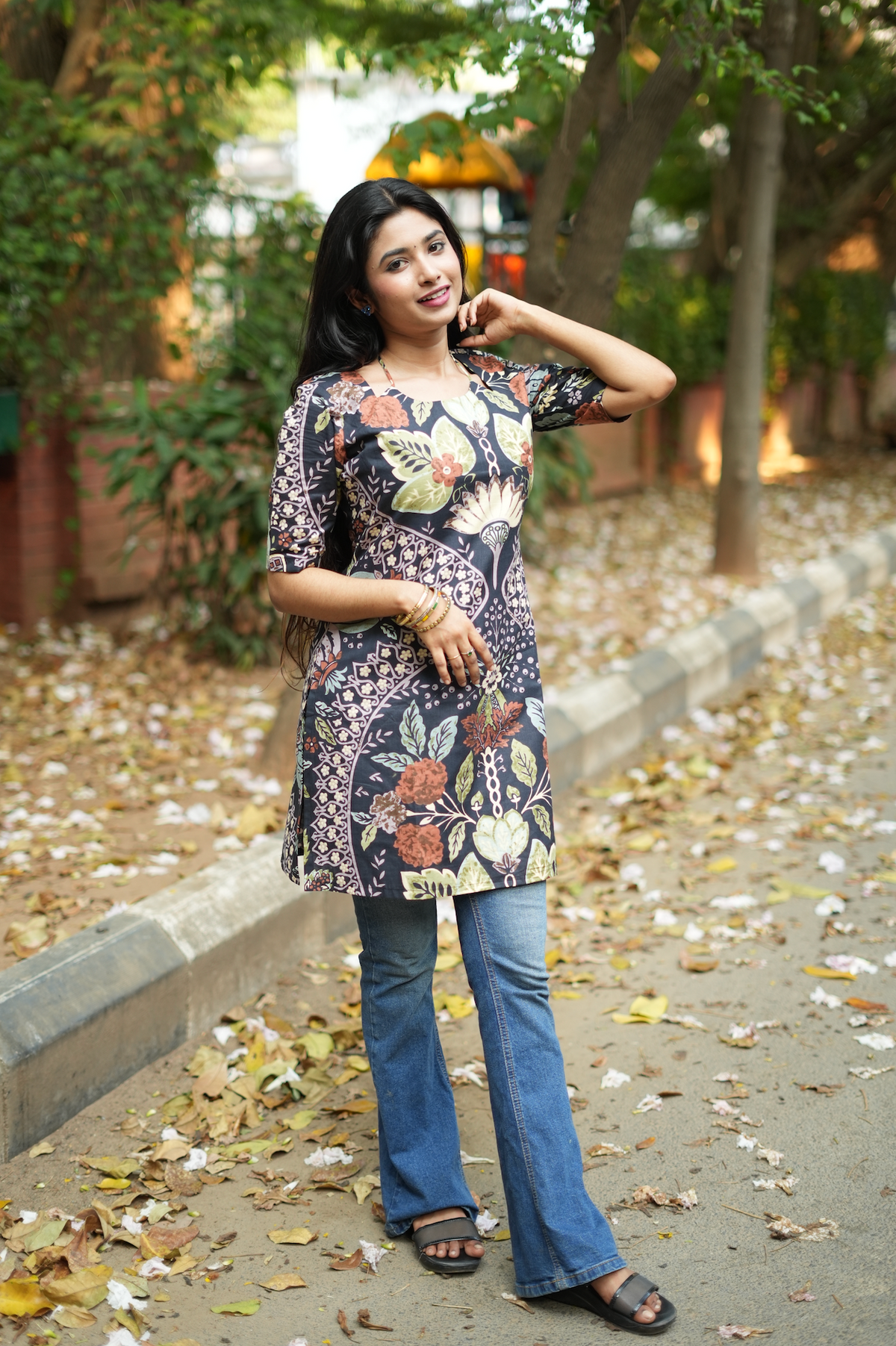 Riya-Block print short kurti(VC1044)