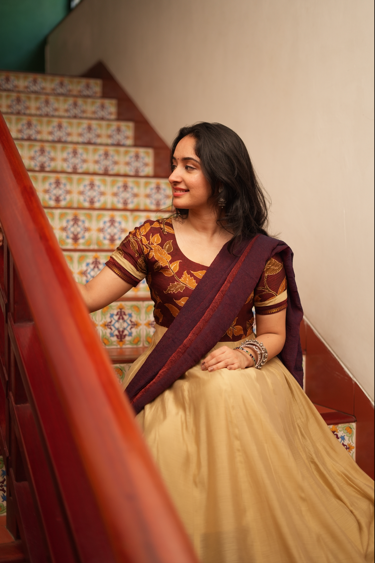 Swarna Leela – Dola Silk Anarkali with Maroon Dupatta