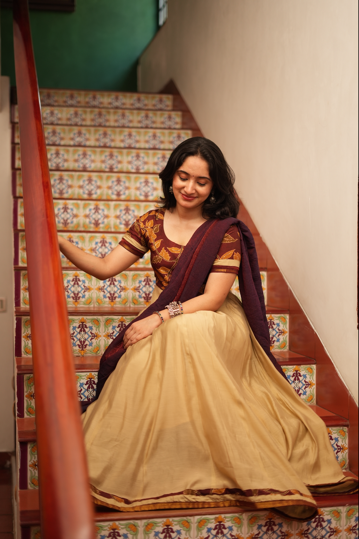 Swarna Leela – Dola Silk Anarkali with Maroon Dupatta