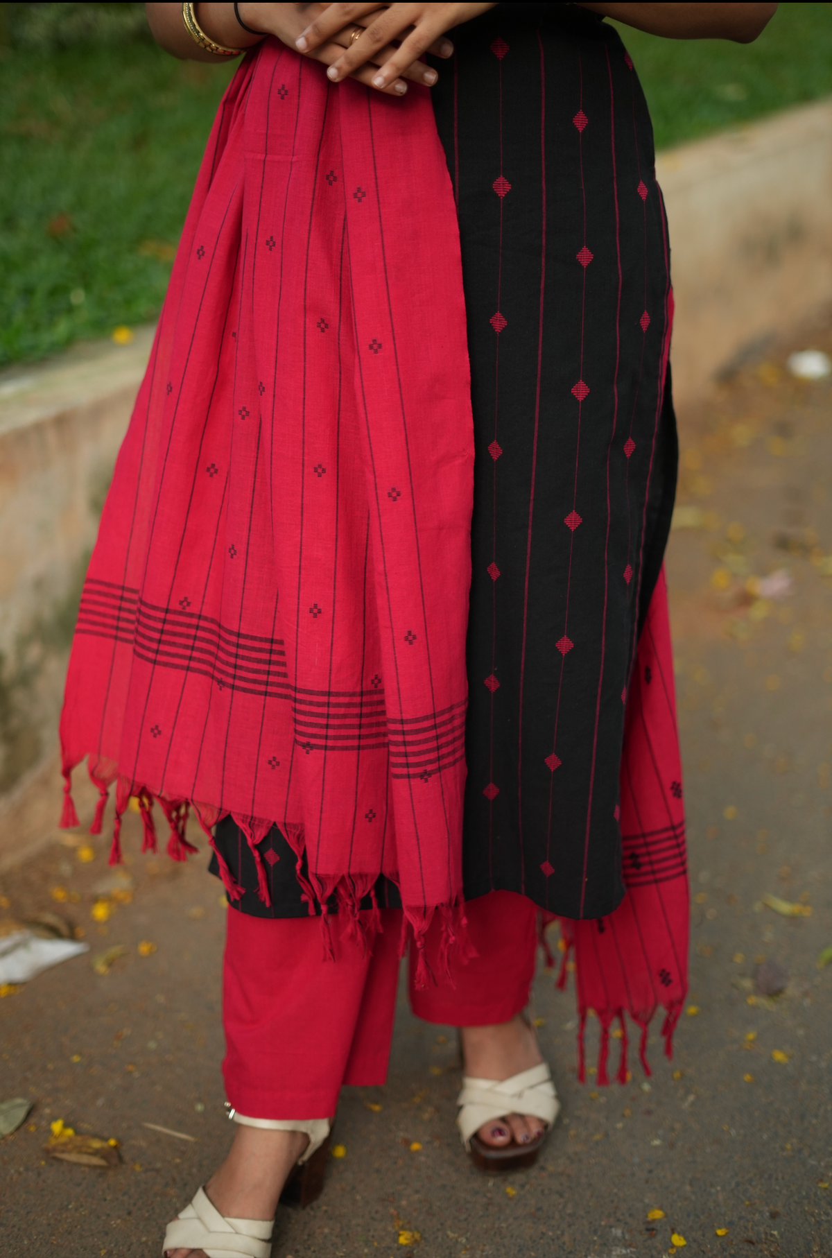 Sindhoora-Black and red kurti set🖤(VC1080)