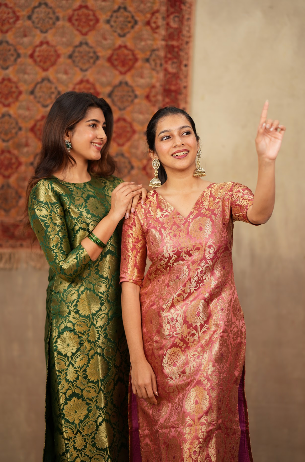 Harshvi – Emerald Banarasi Brocade Suit Set