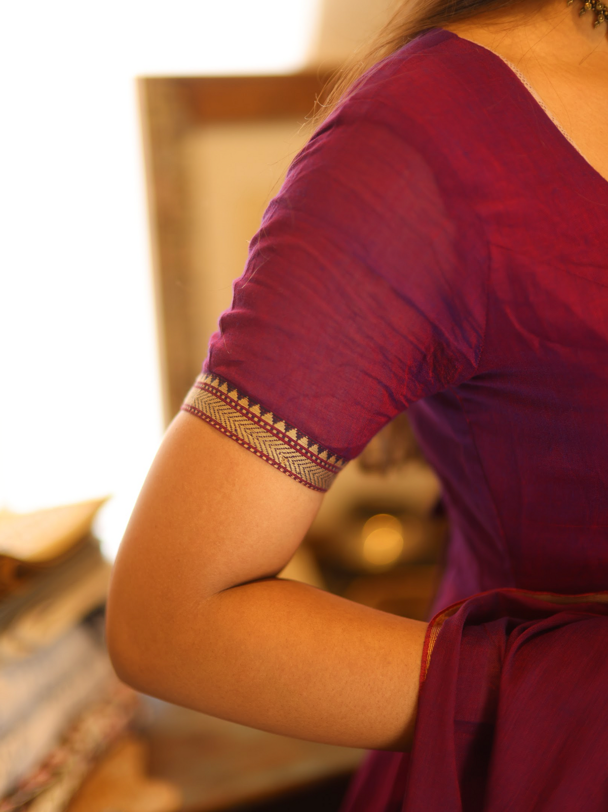 Vedha – Wine Narayanpet Handloom Anarkali Suit